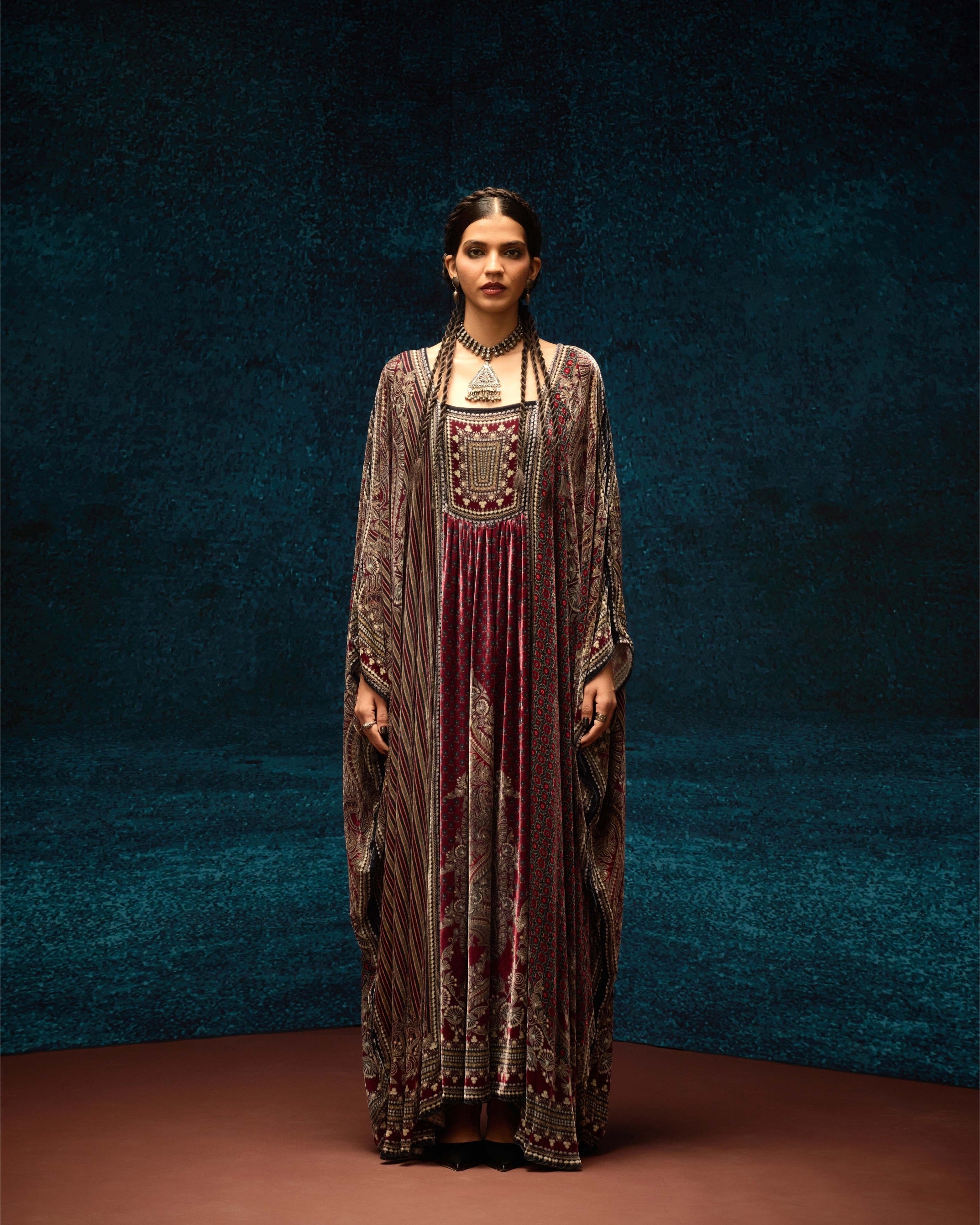 Ajrakh/Shiraz : Yolanda - Maroon