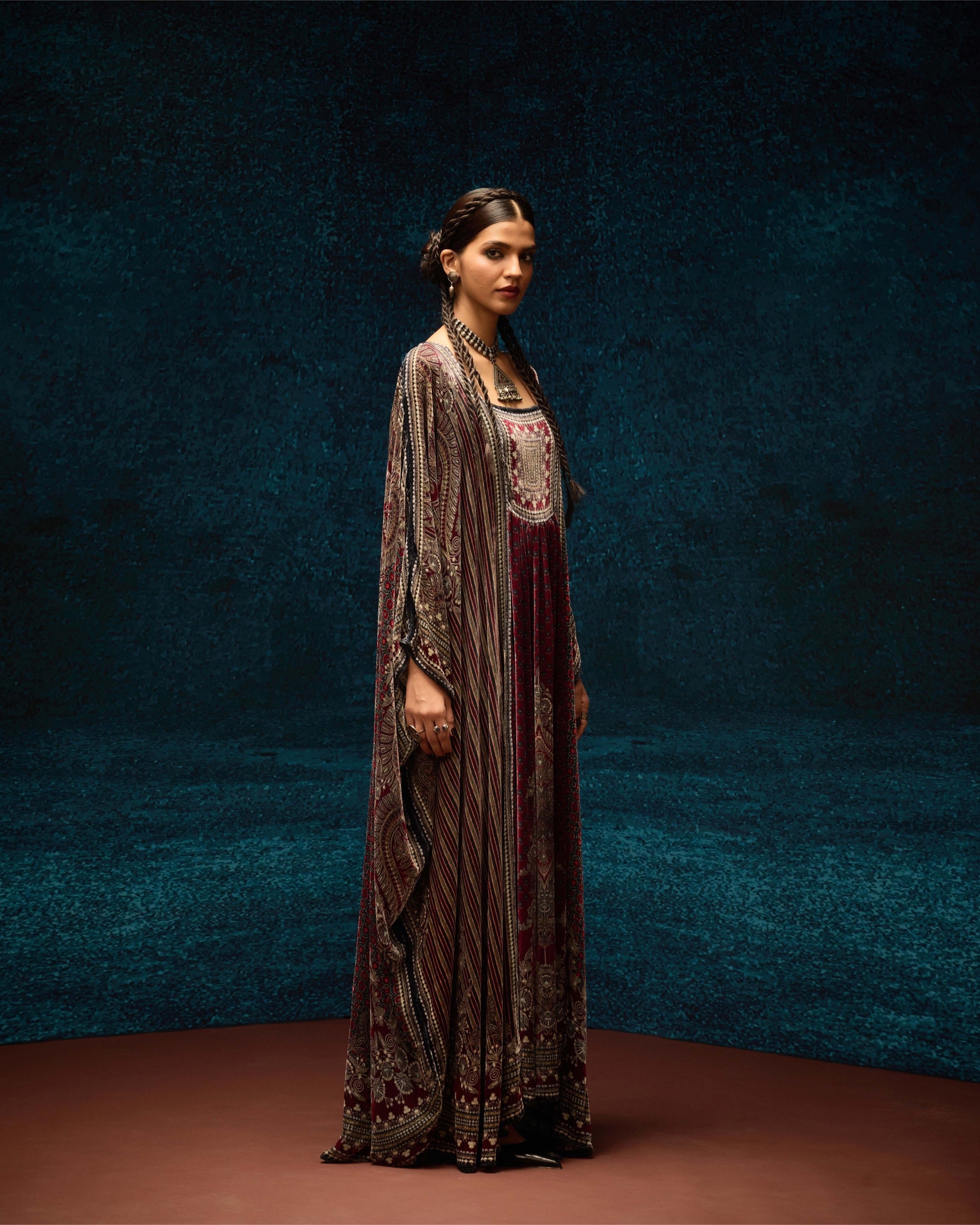 Ajrakh/Shiraz : Yolanda - Maroon