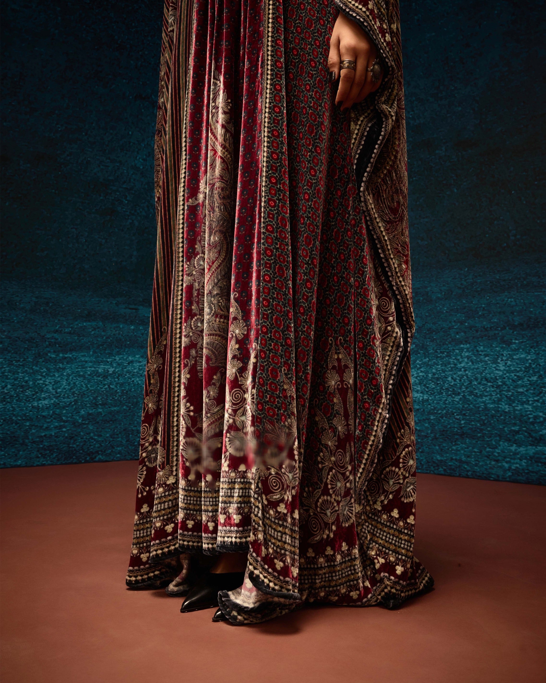 Ajrakh/Shiraz : Yolanda - Maroon