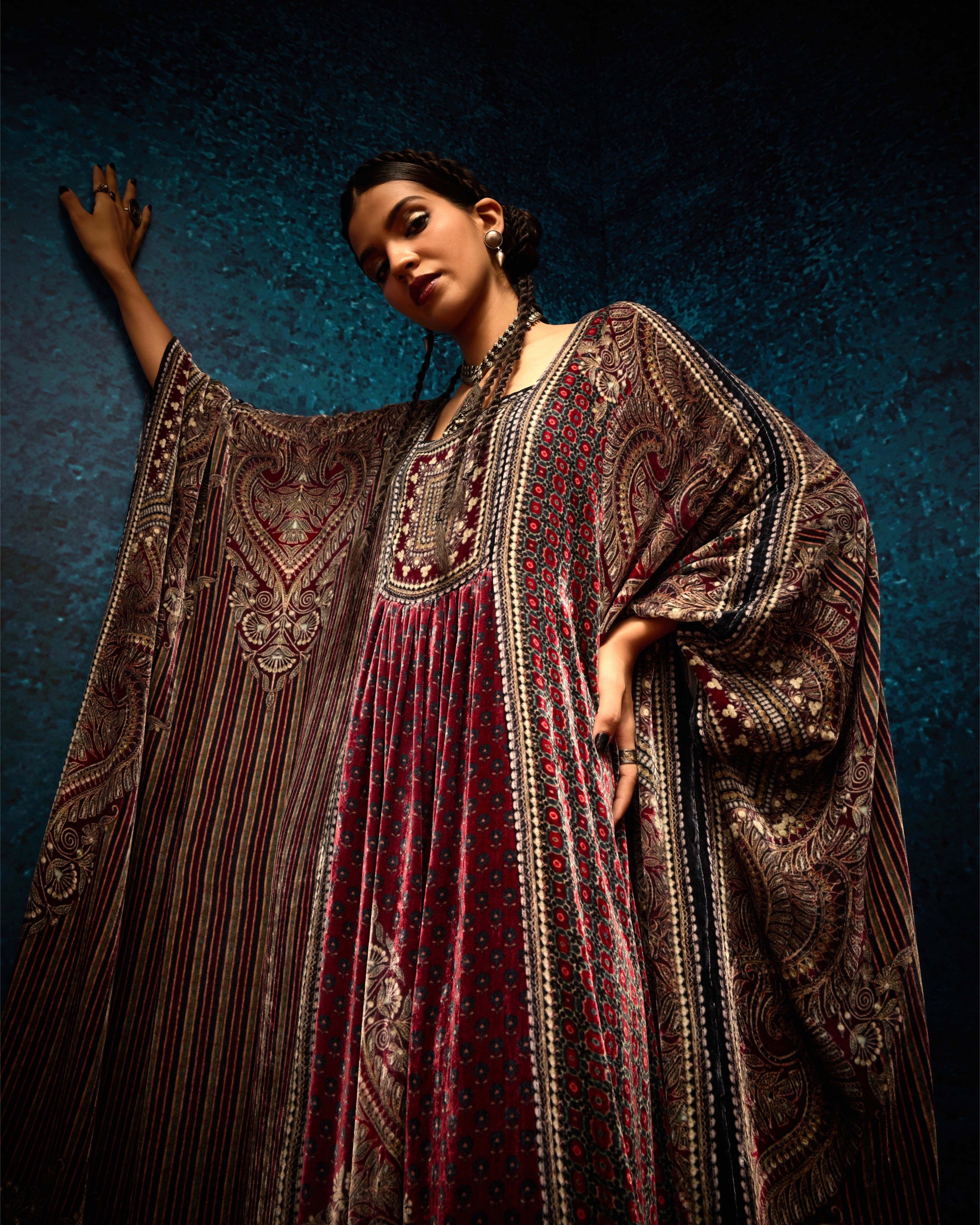Ajrakh/Shiraz : Yolanda - Maroon