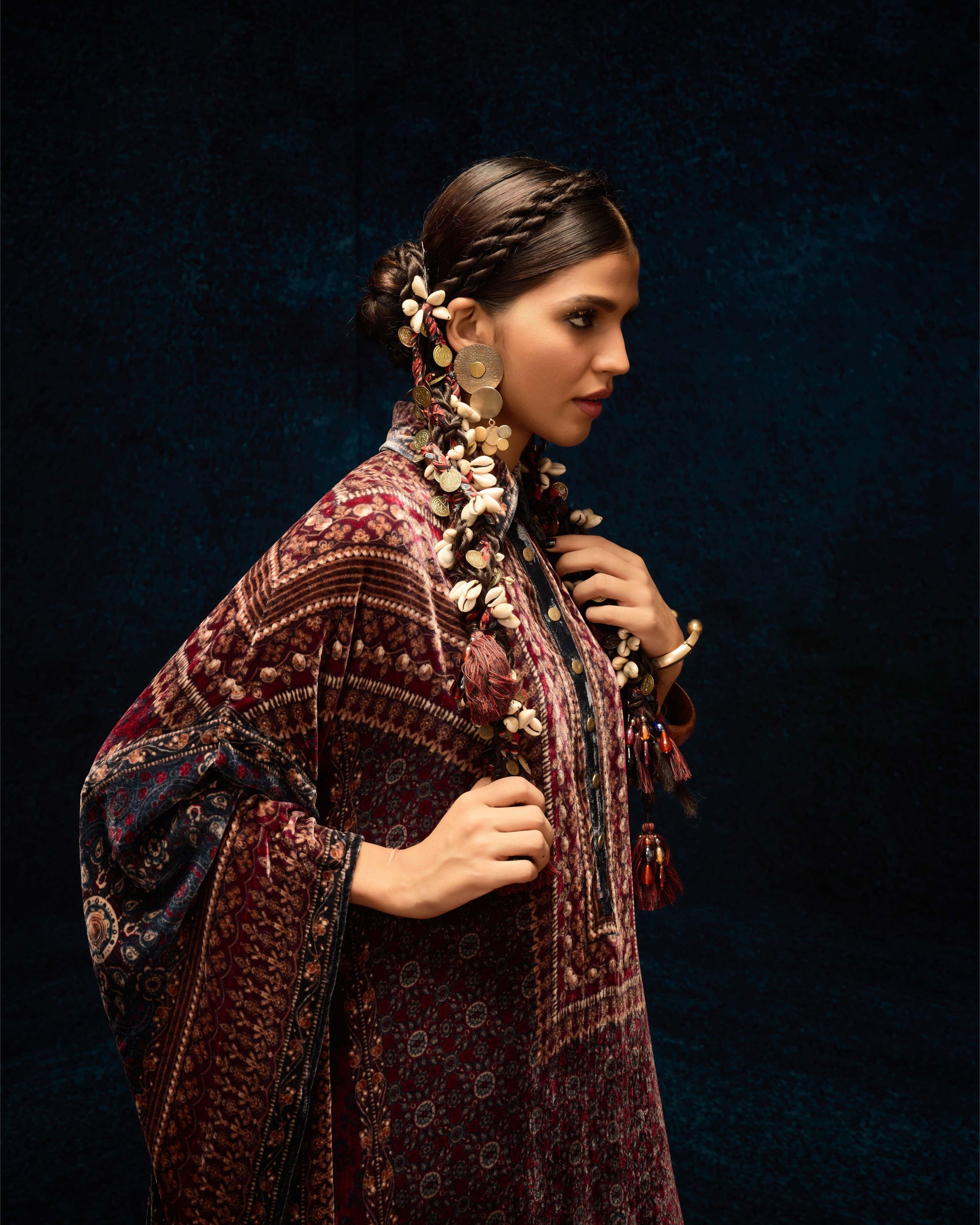 Ajrakh : Sharifa - Maroon