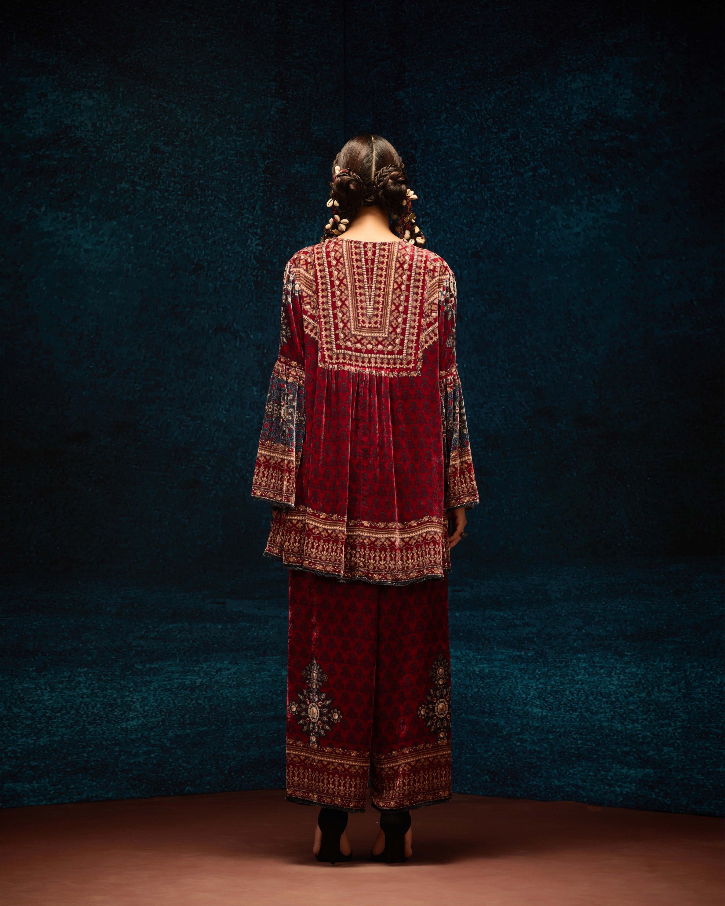 Ajrakh : Pankti - Maroon