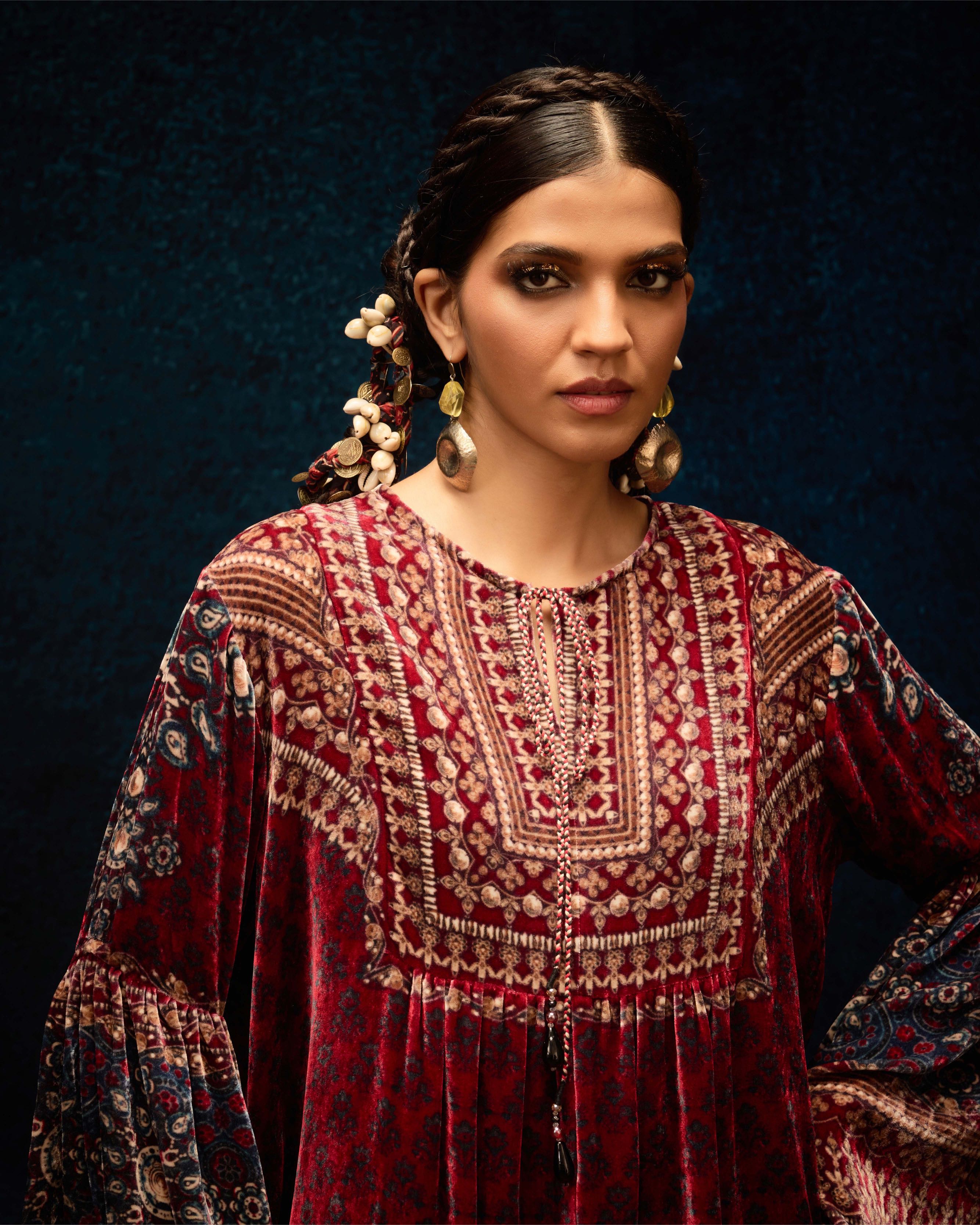 Ajrakh : Pankti - Maroon