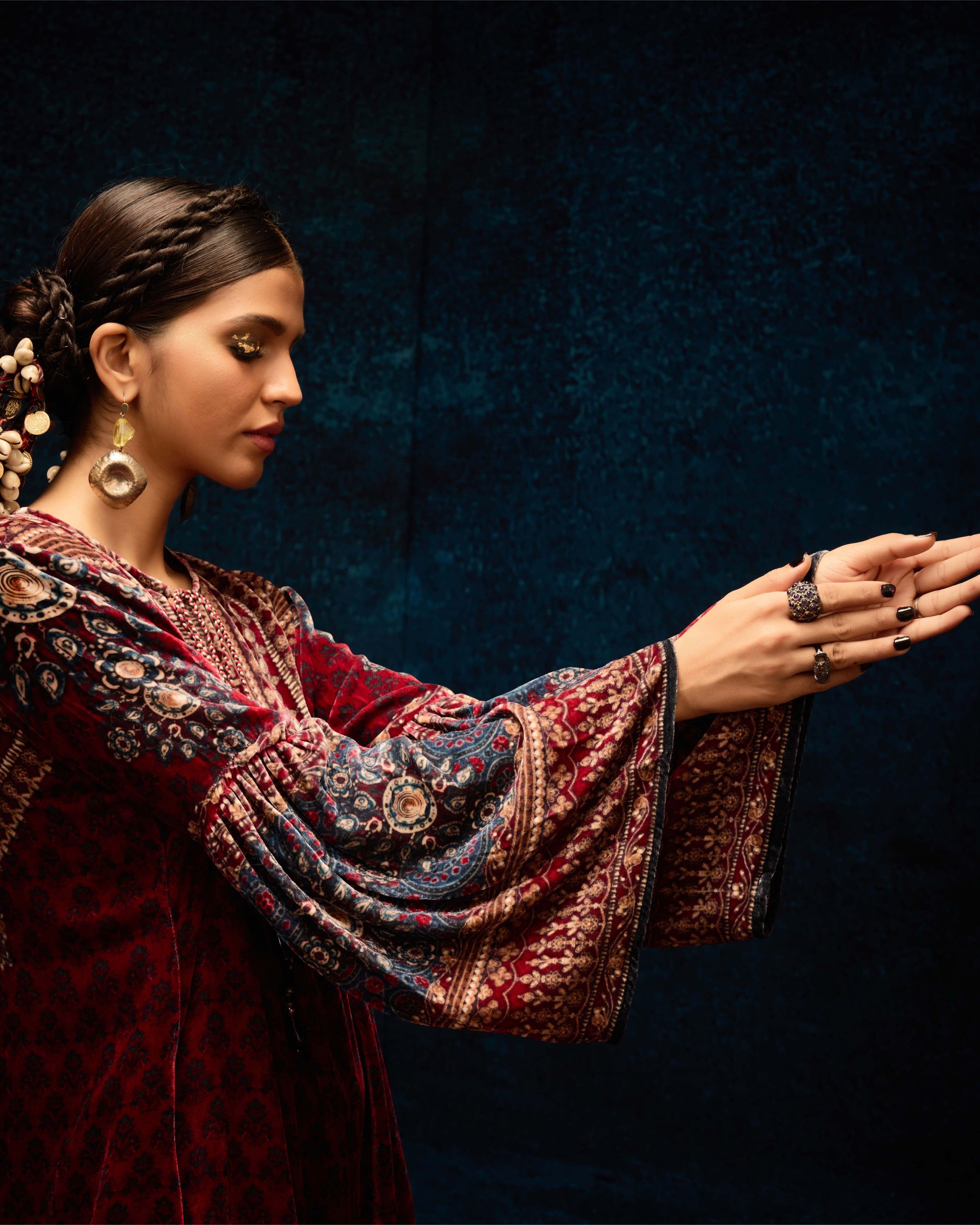 Ajrakh : Pankti - Maroon