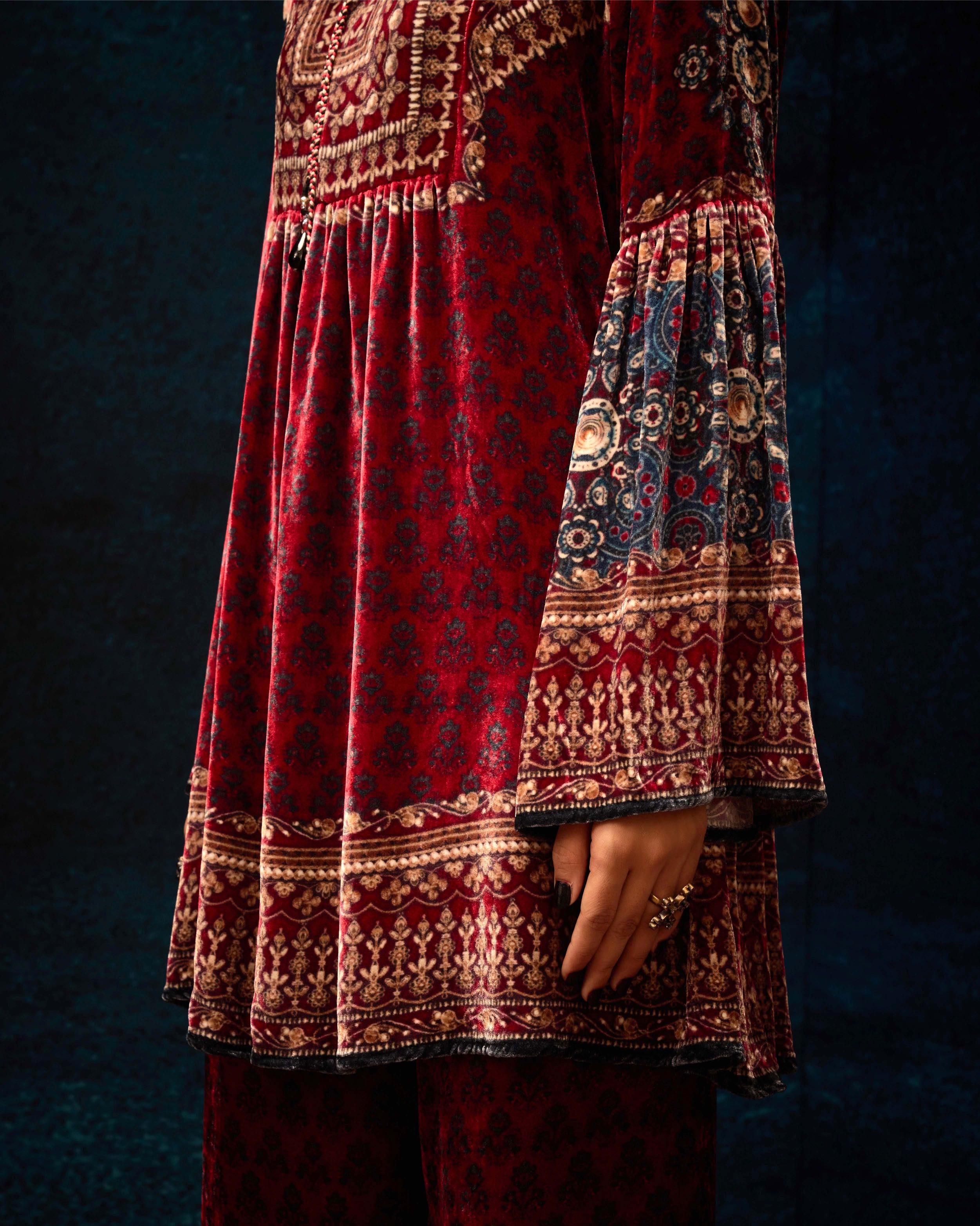 Ajrakh : Pankti - Maroon