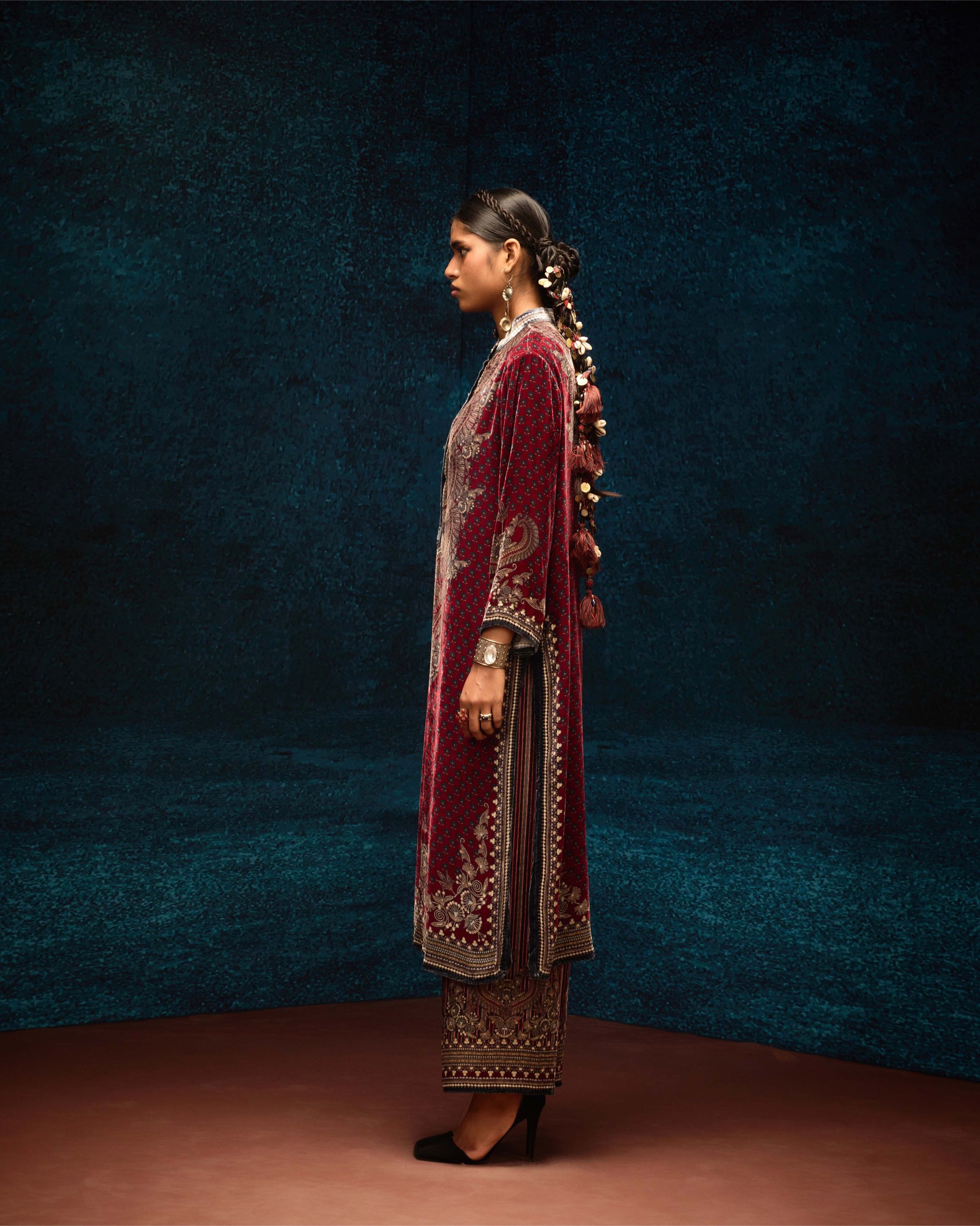 Ajrakh : Ramin - Maroon