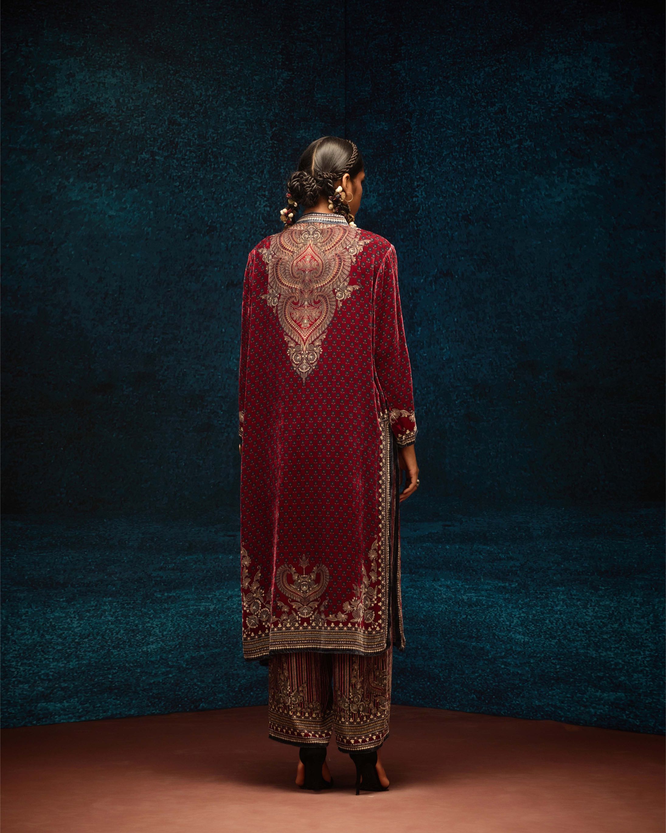 Ajrakh : Ramin - Maroon