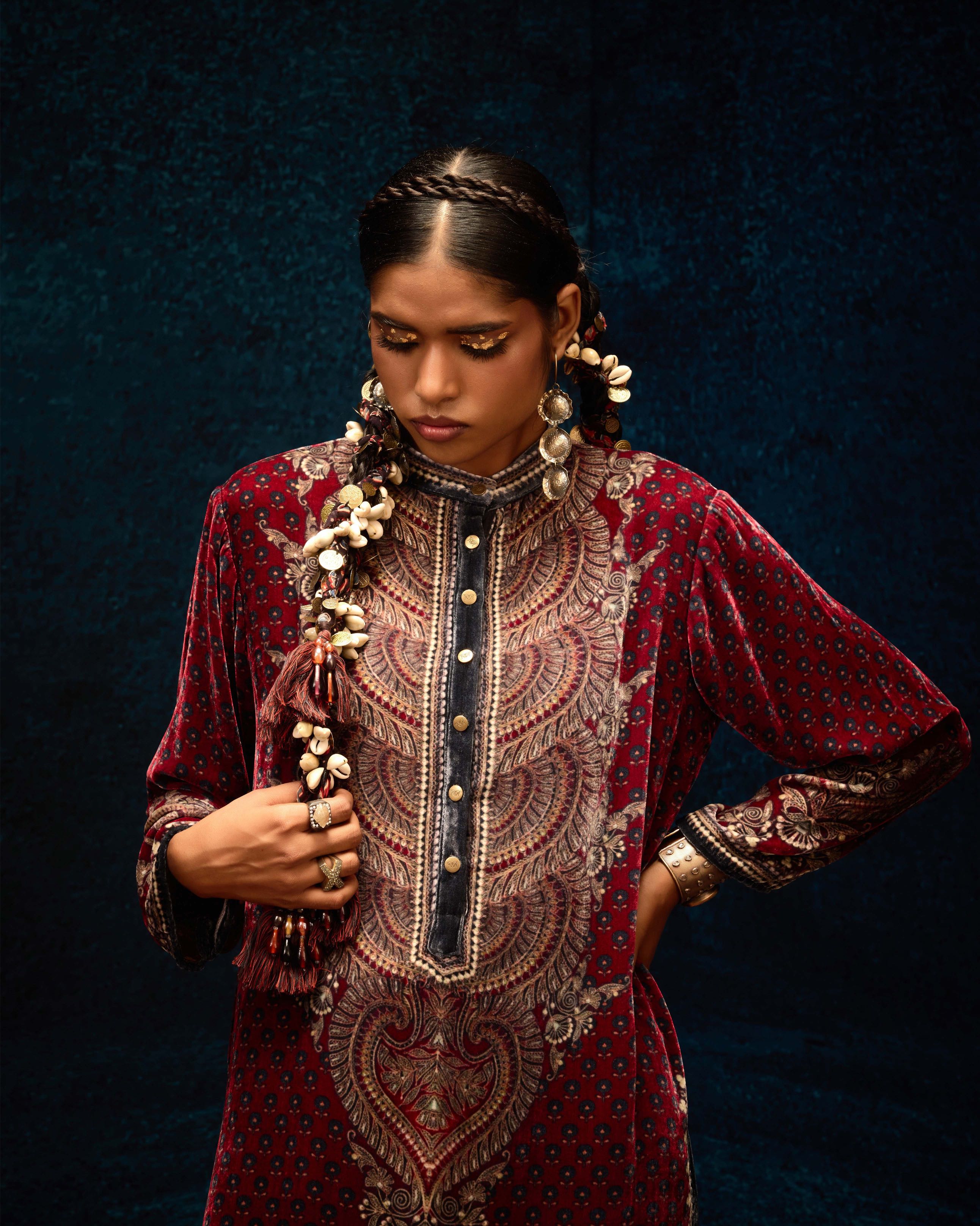 Ajrakh : Ramin - Maroon