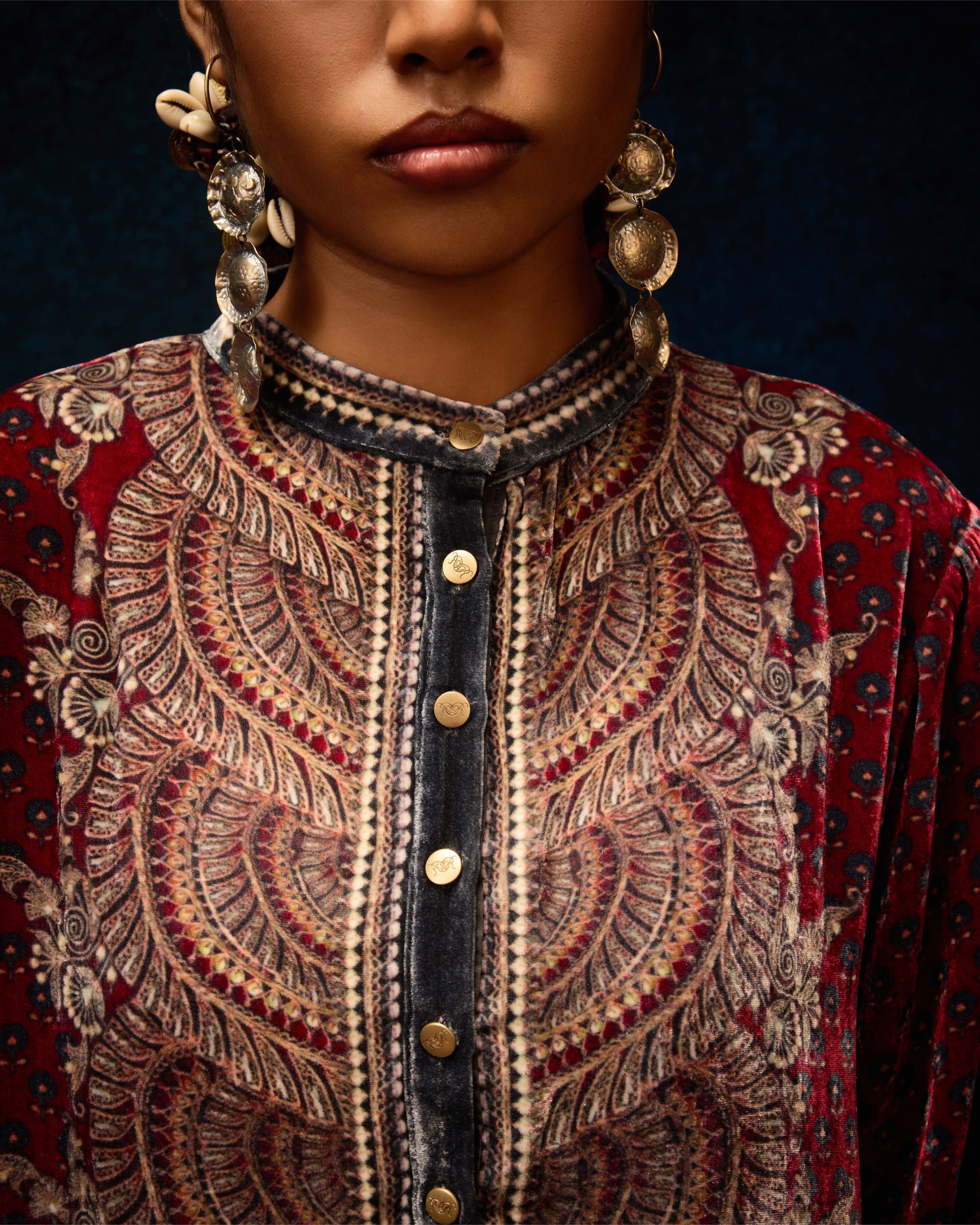 Ajrakh : Ramin - Maroon