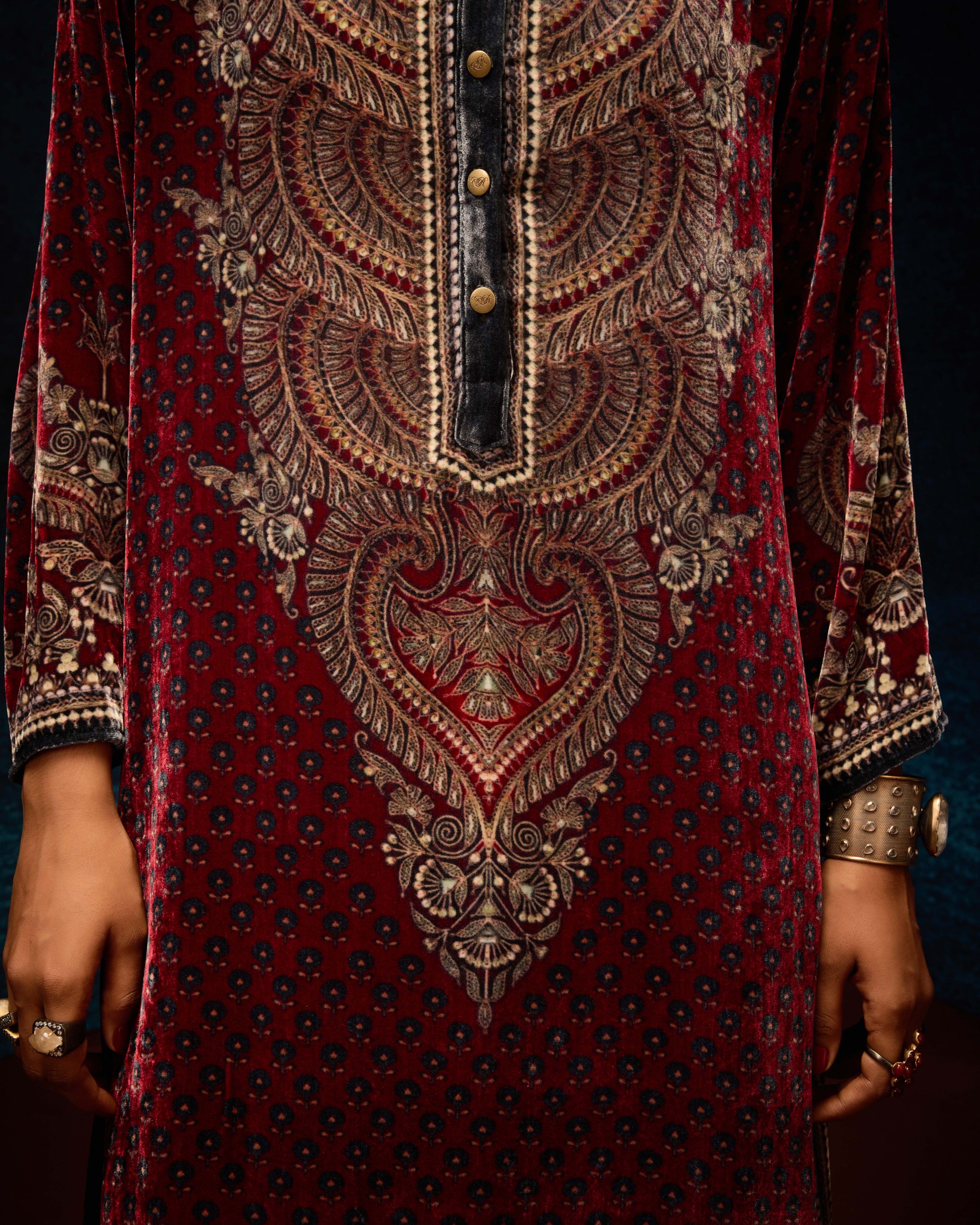 Ajrakh : Ramin - Maroon