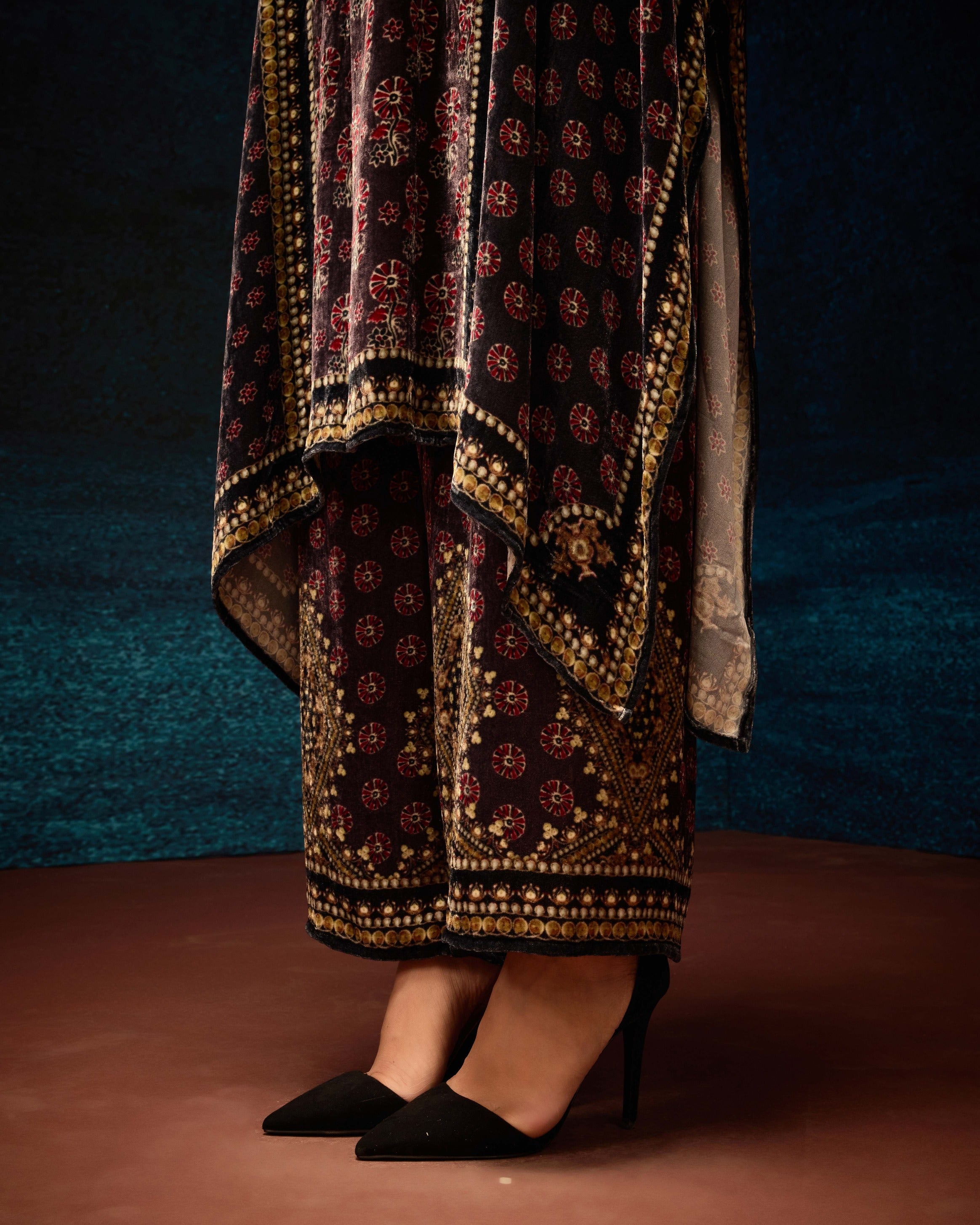 Ajrakh : Chantelle - Burgundy