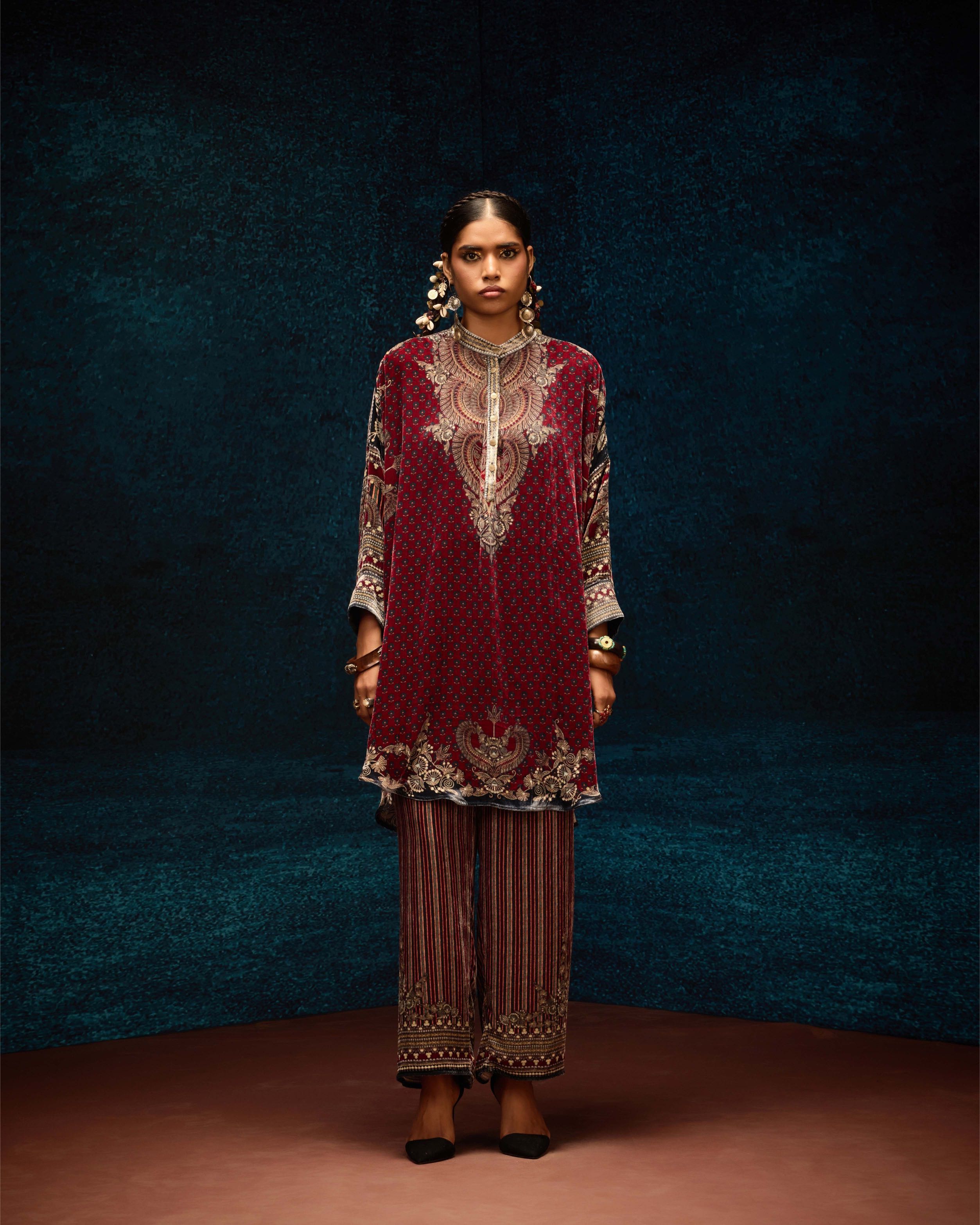 Ajrakh : Mabel - Maroon