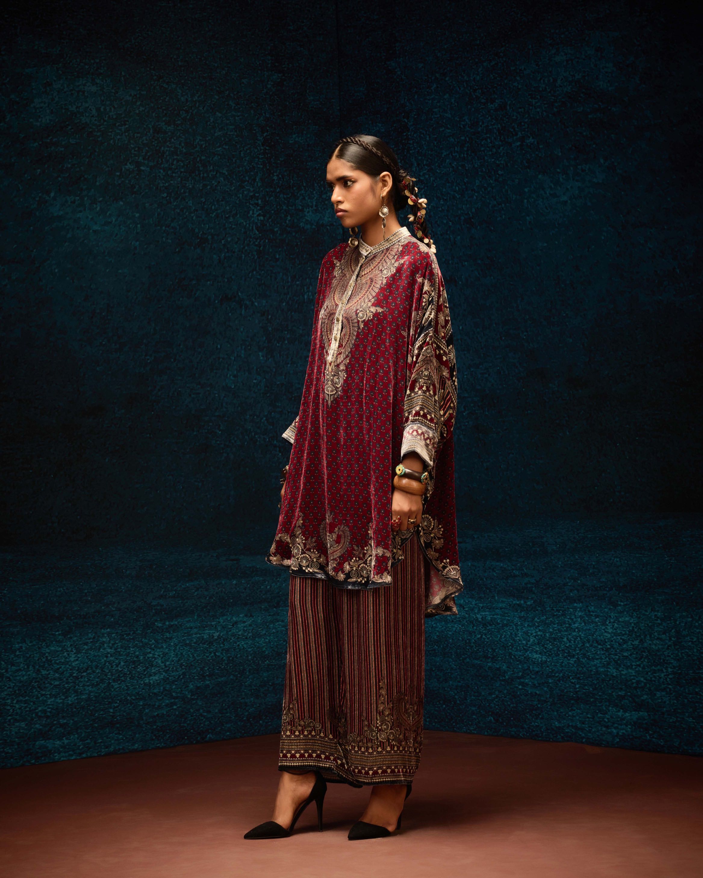 Ajrakh : Mabel - Maroon