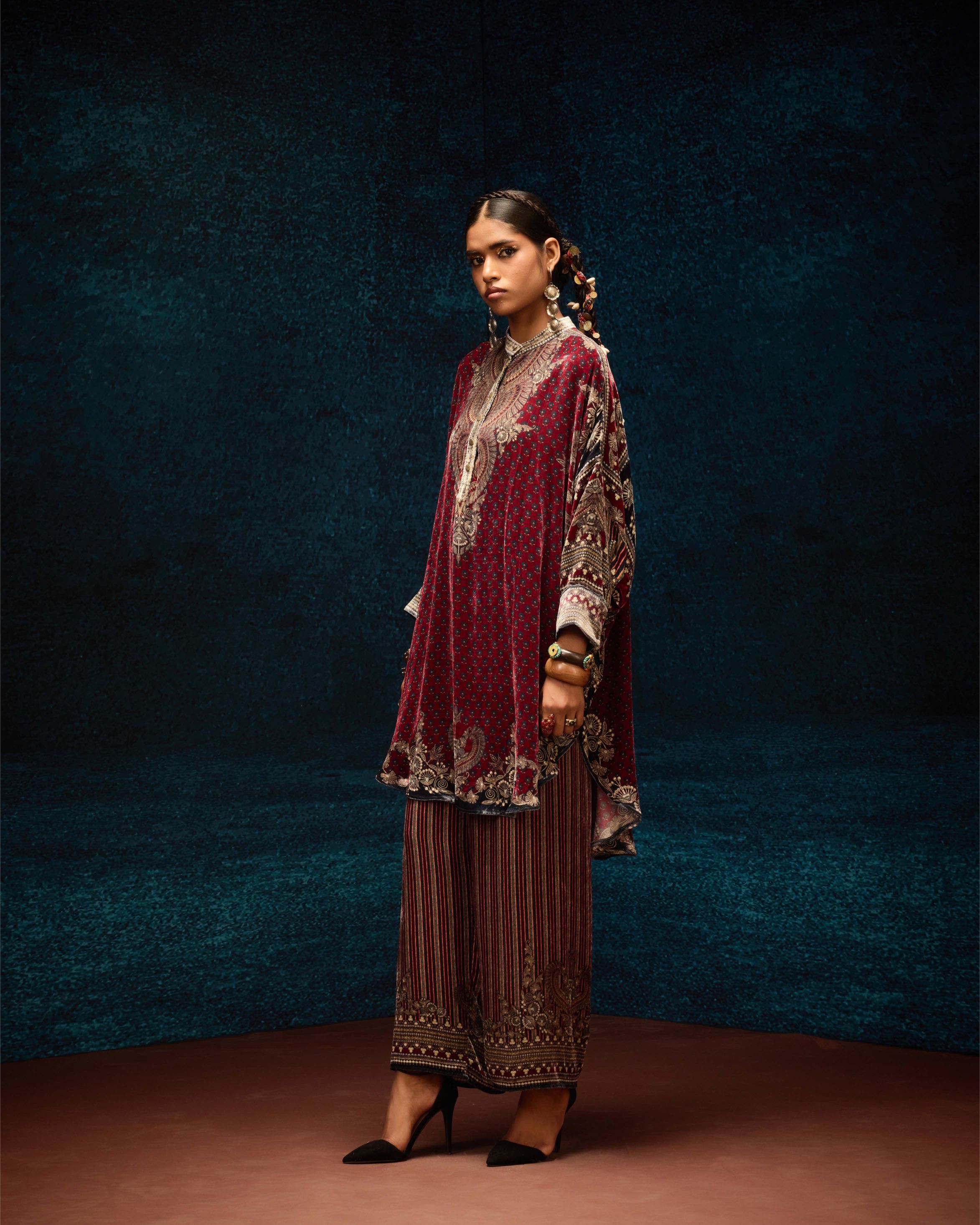 Ajrakh : Mabel - Maroon