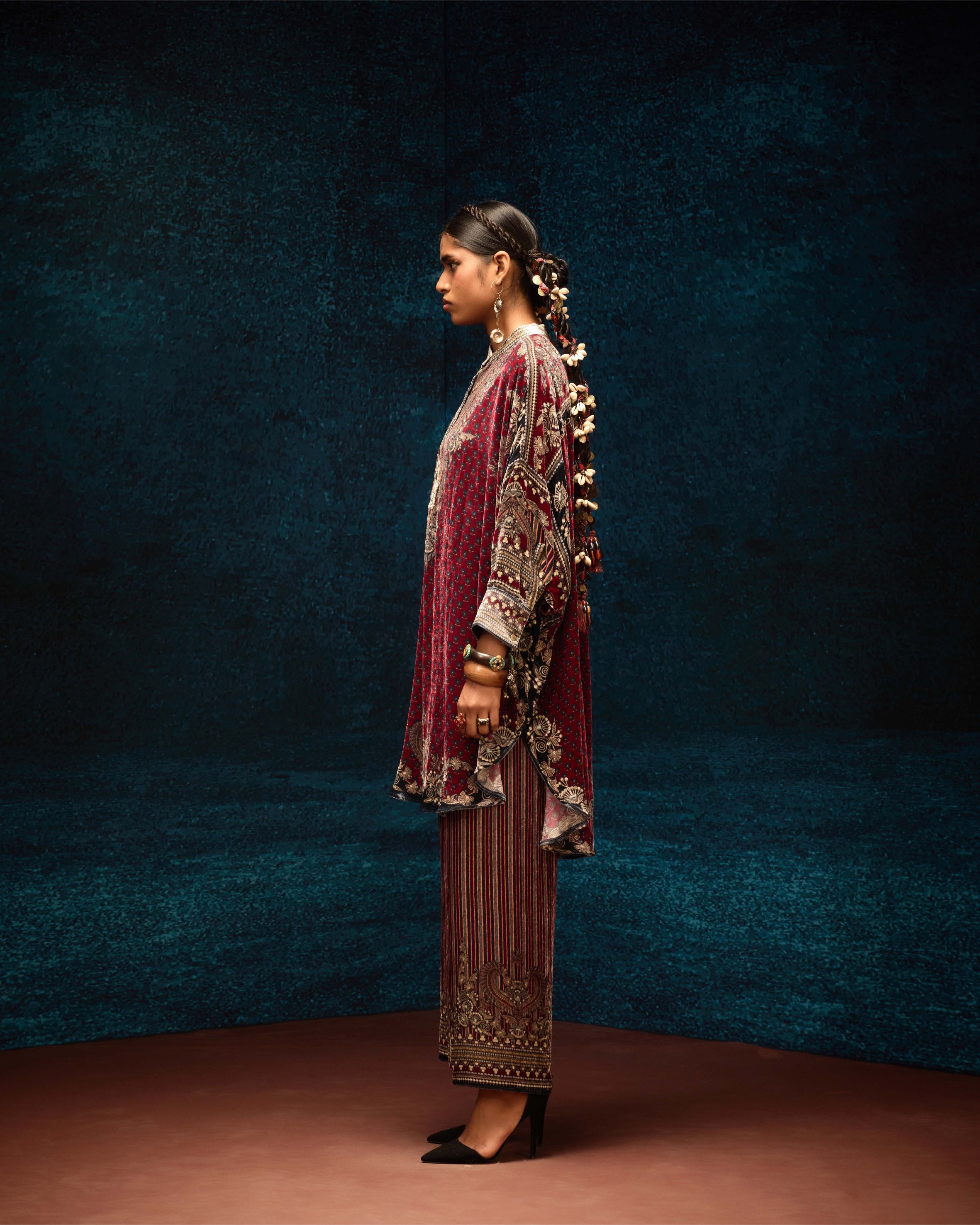 Ajrakh : Mabel - Maroon