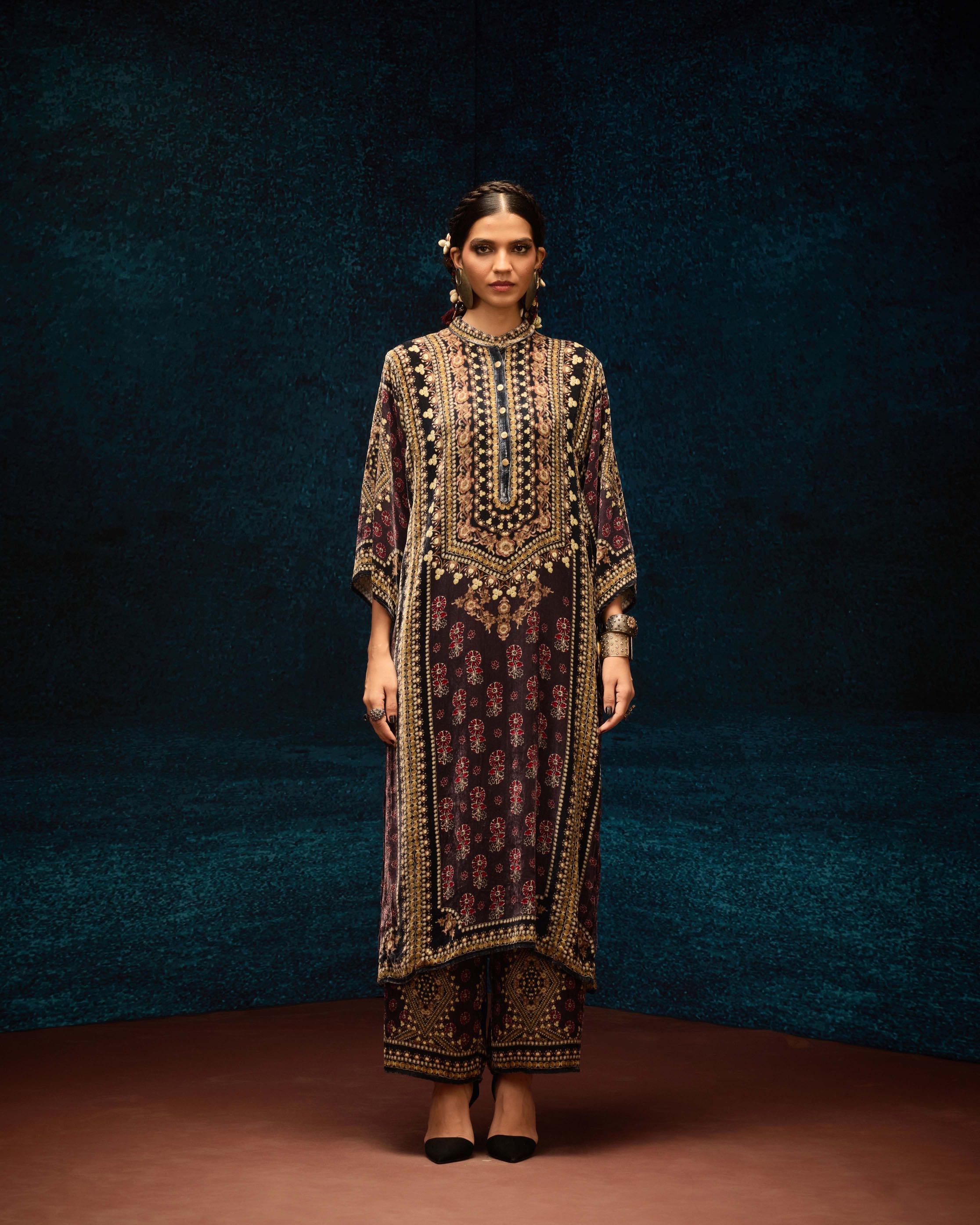 Ajrakh : Ghazala - Burgundy