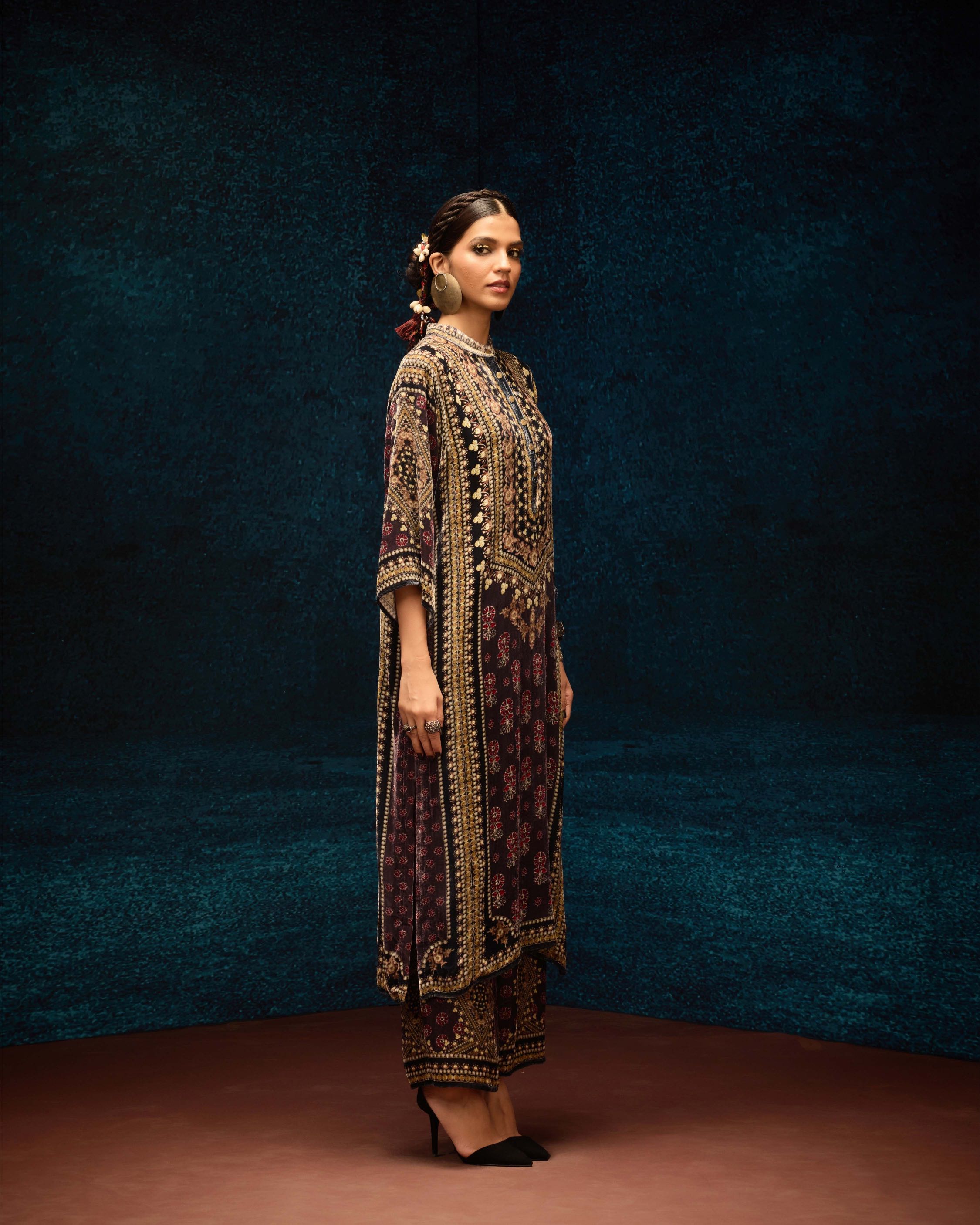 Ajrakh : Ghazala - Burgundy