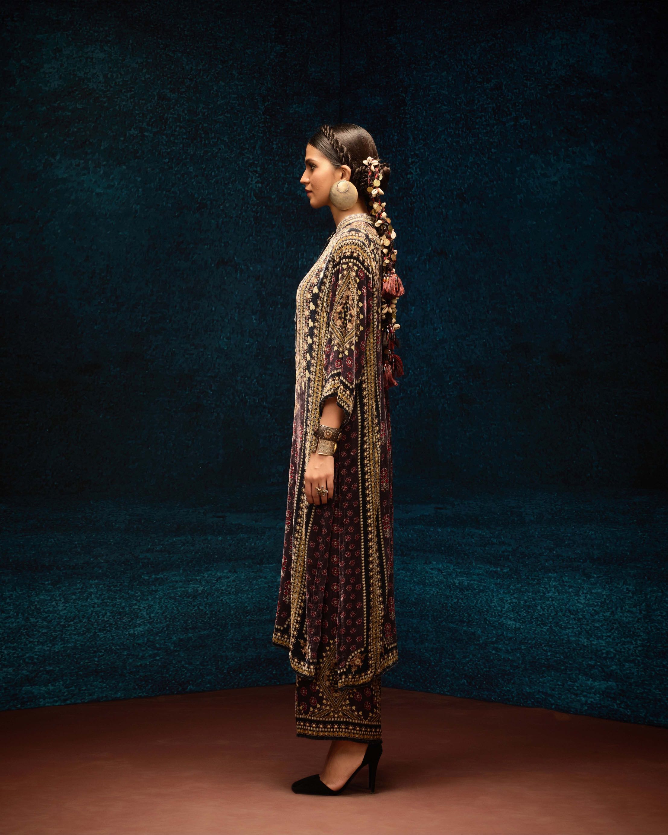 Ajrakh : Ghazala - Burgundy