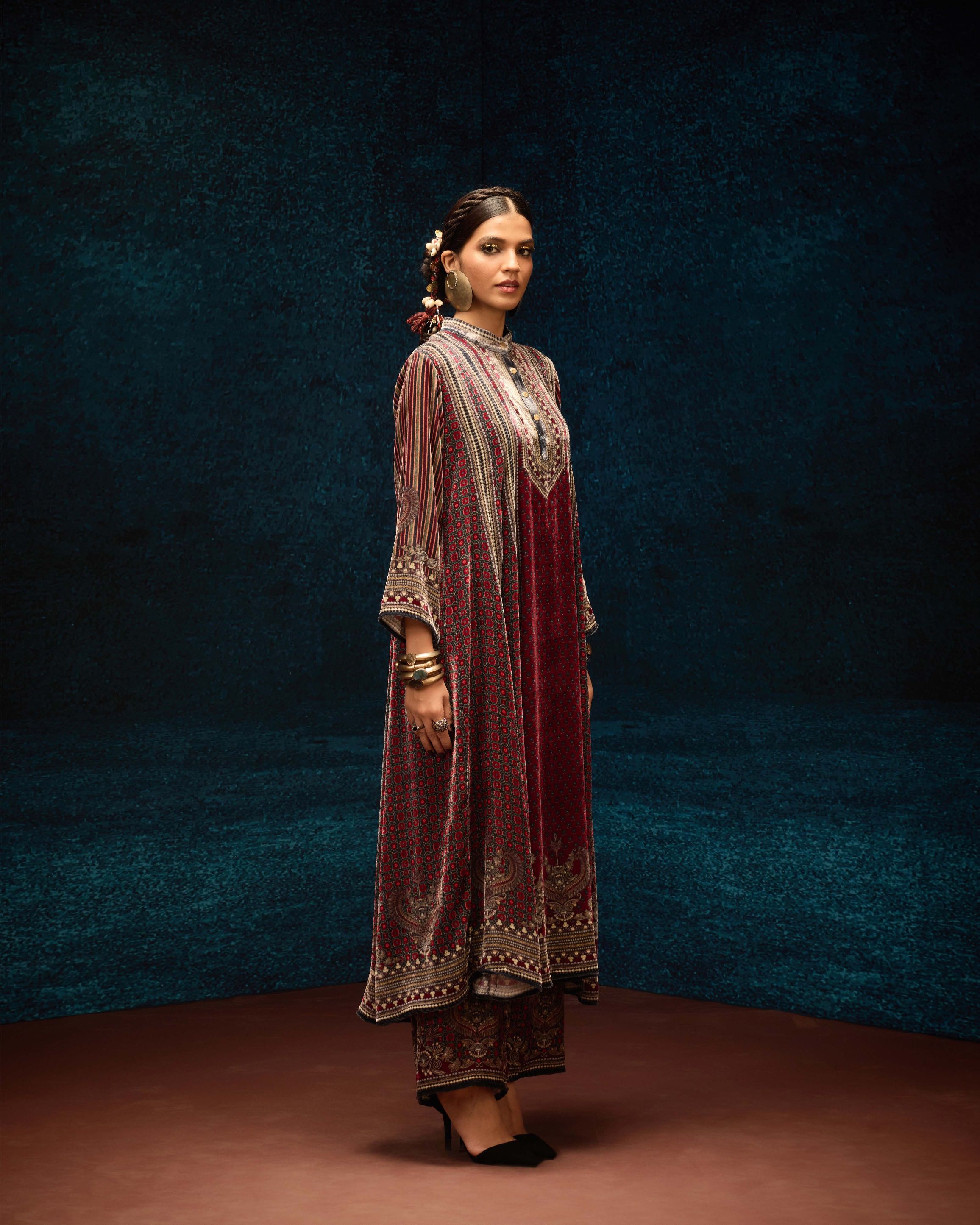 Ajrakh : Ada - Maroon