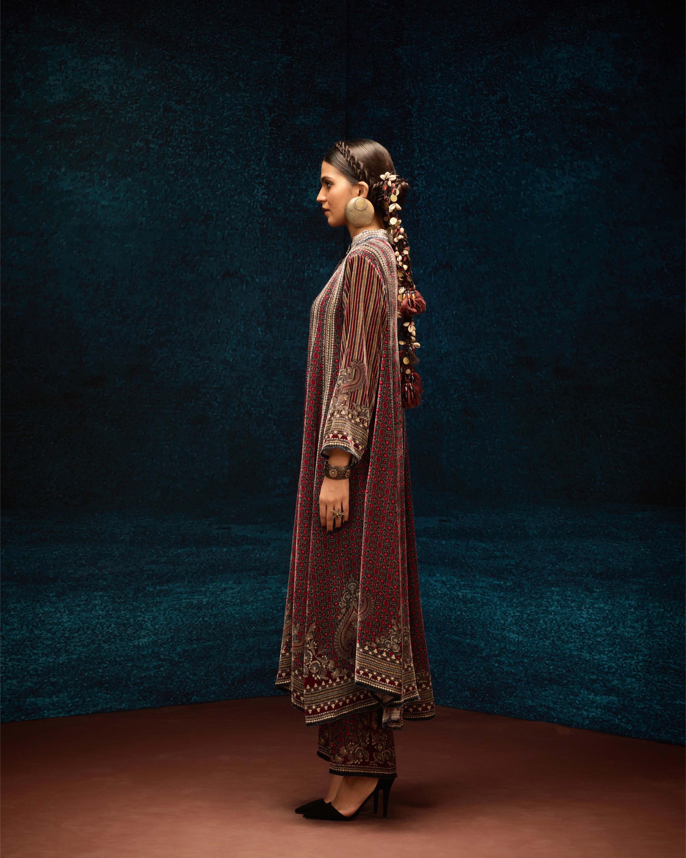 Ajrakh : Ada - Maroon