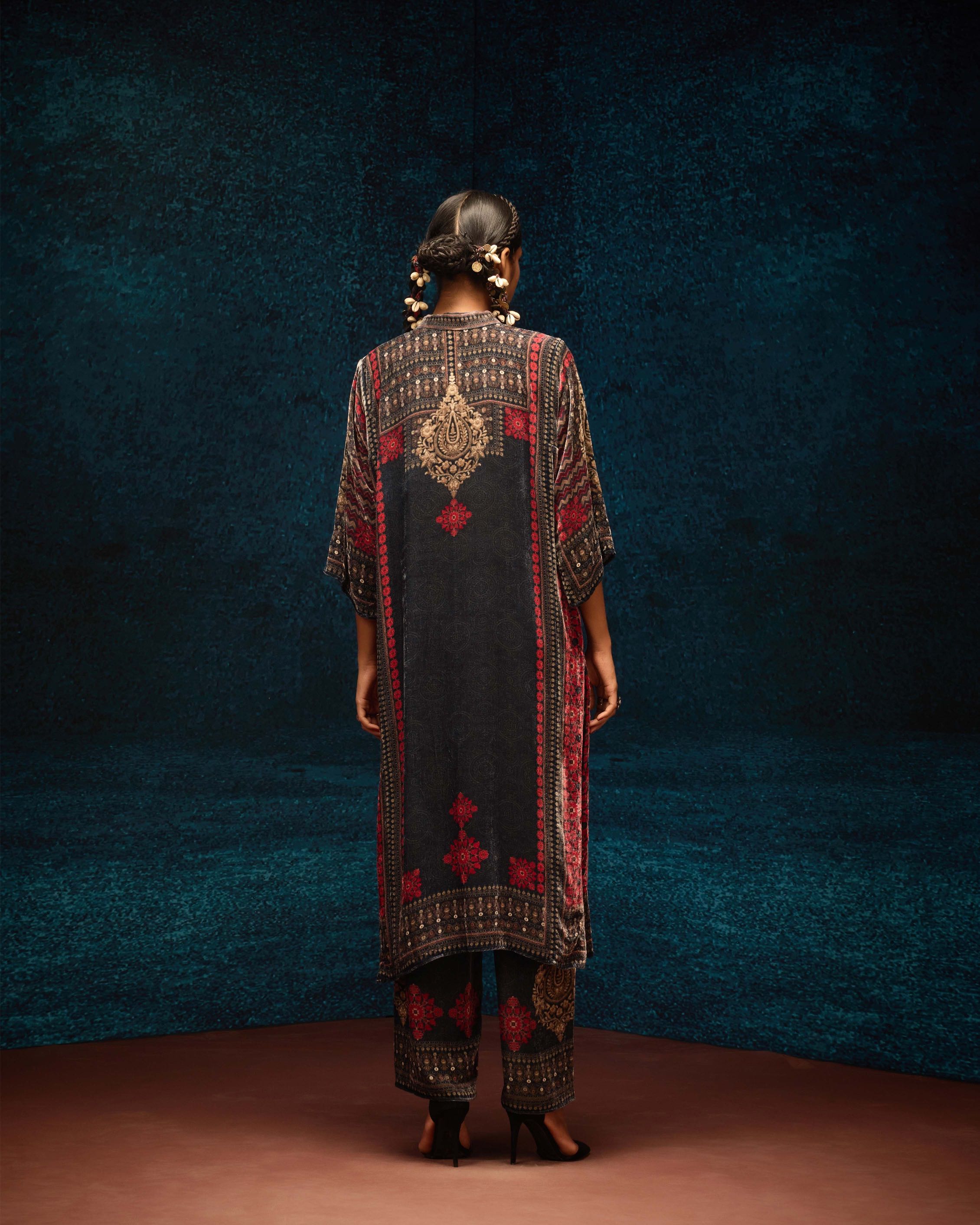 Ajrakh : Ghazala - Red/Black