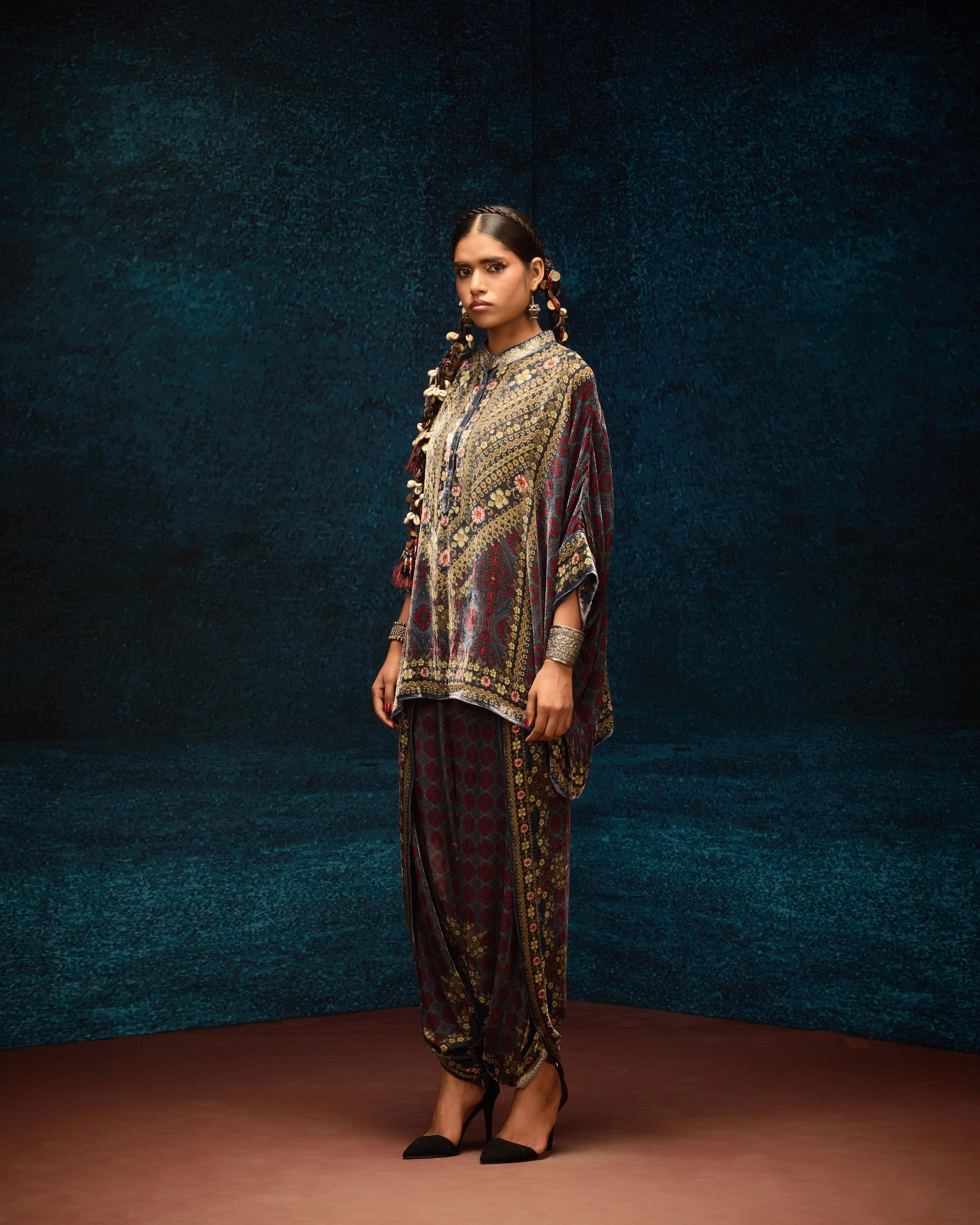 Ajrakh : Chanel - Blue/Maroon
