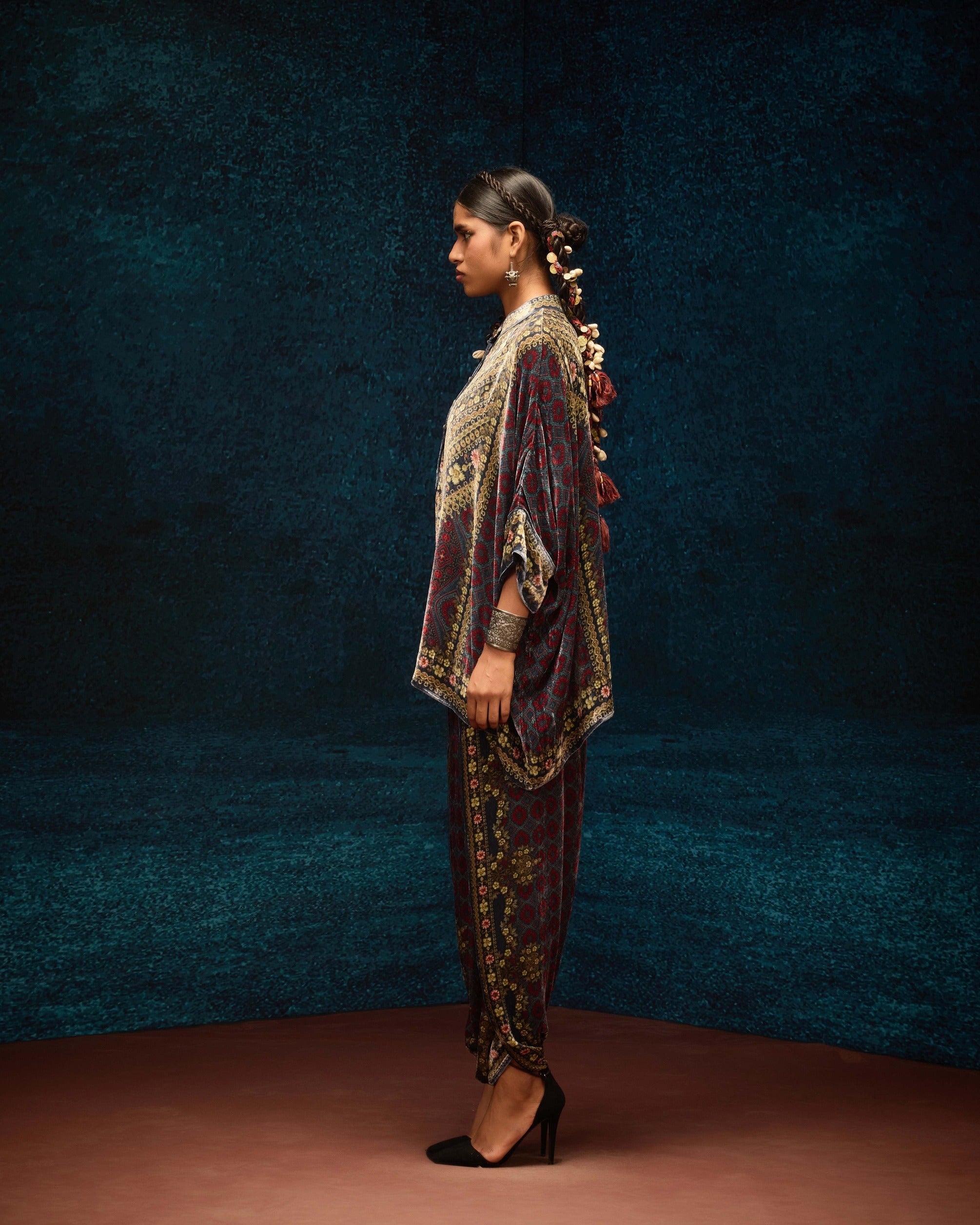 Ajrakh : Chanel - Blue/Maroon