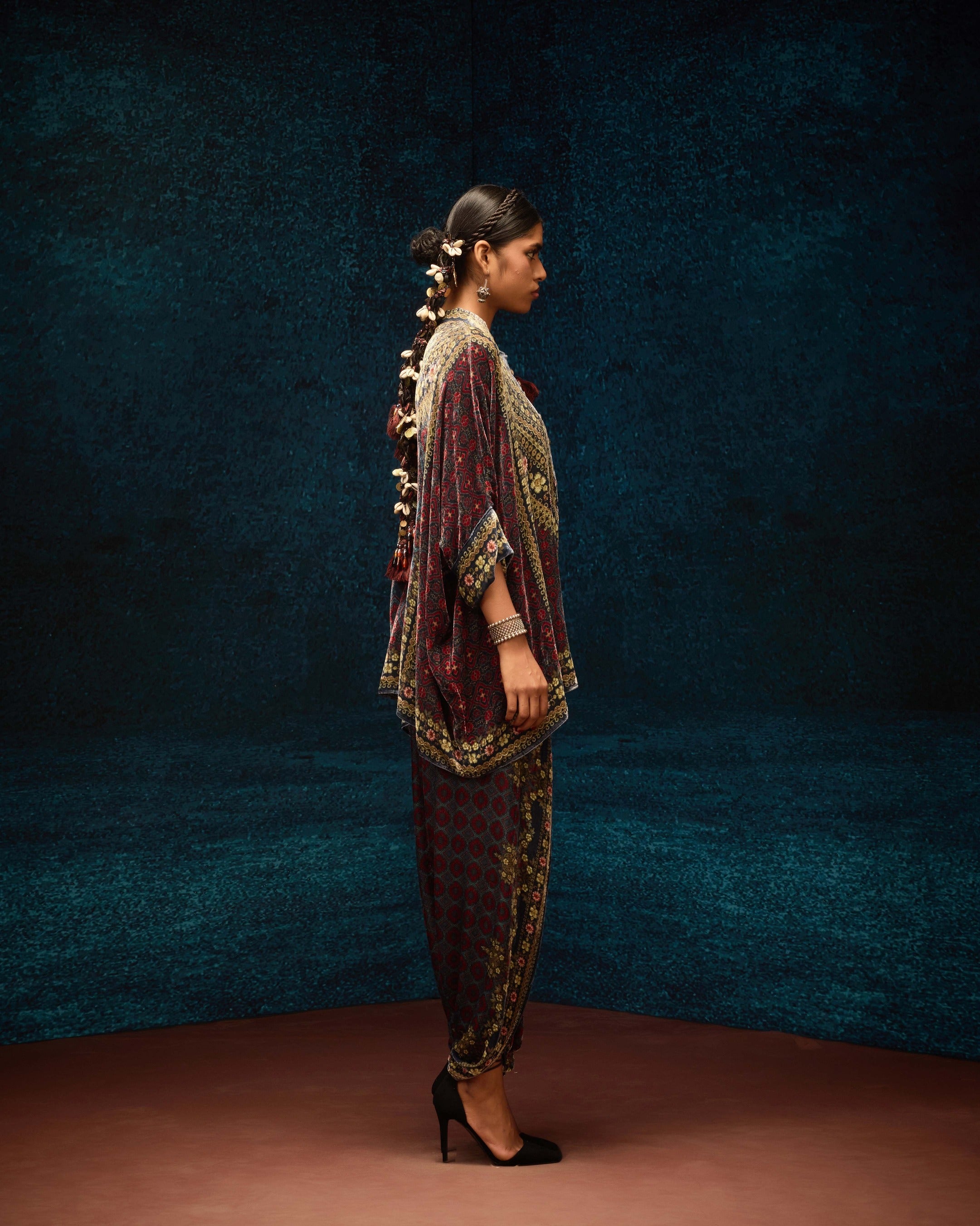 Ajrakh : Chanel - Blue/Maroon