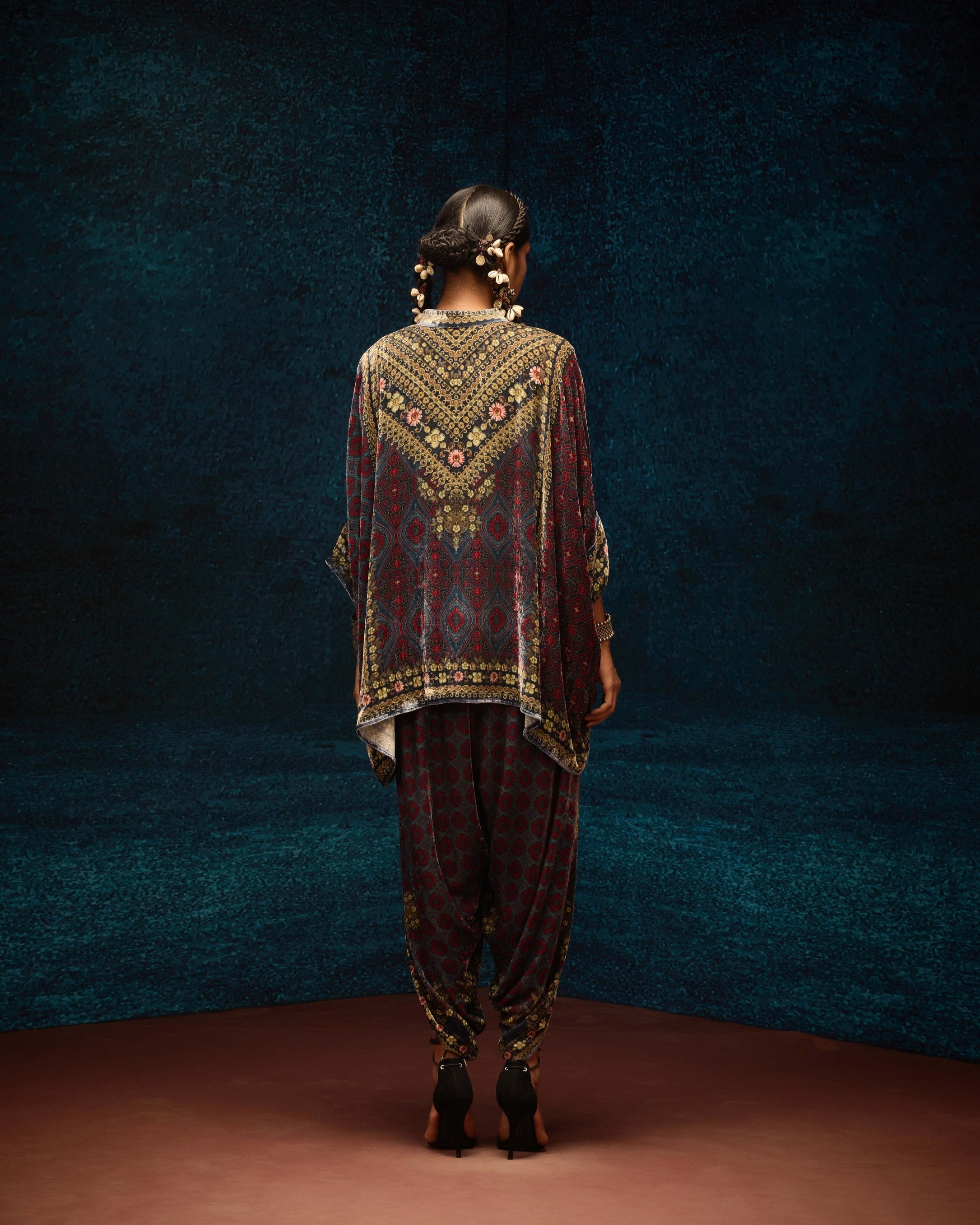 Ajrakh : Chanel - Blue/Maroon