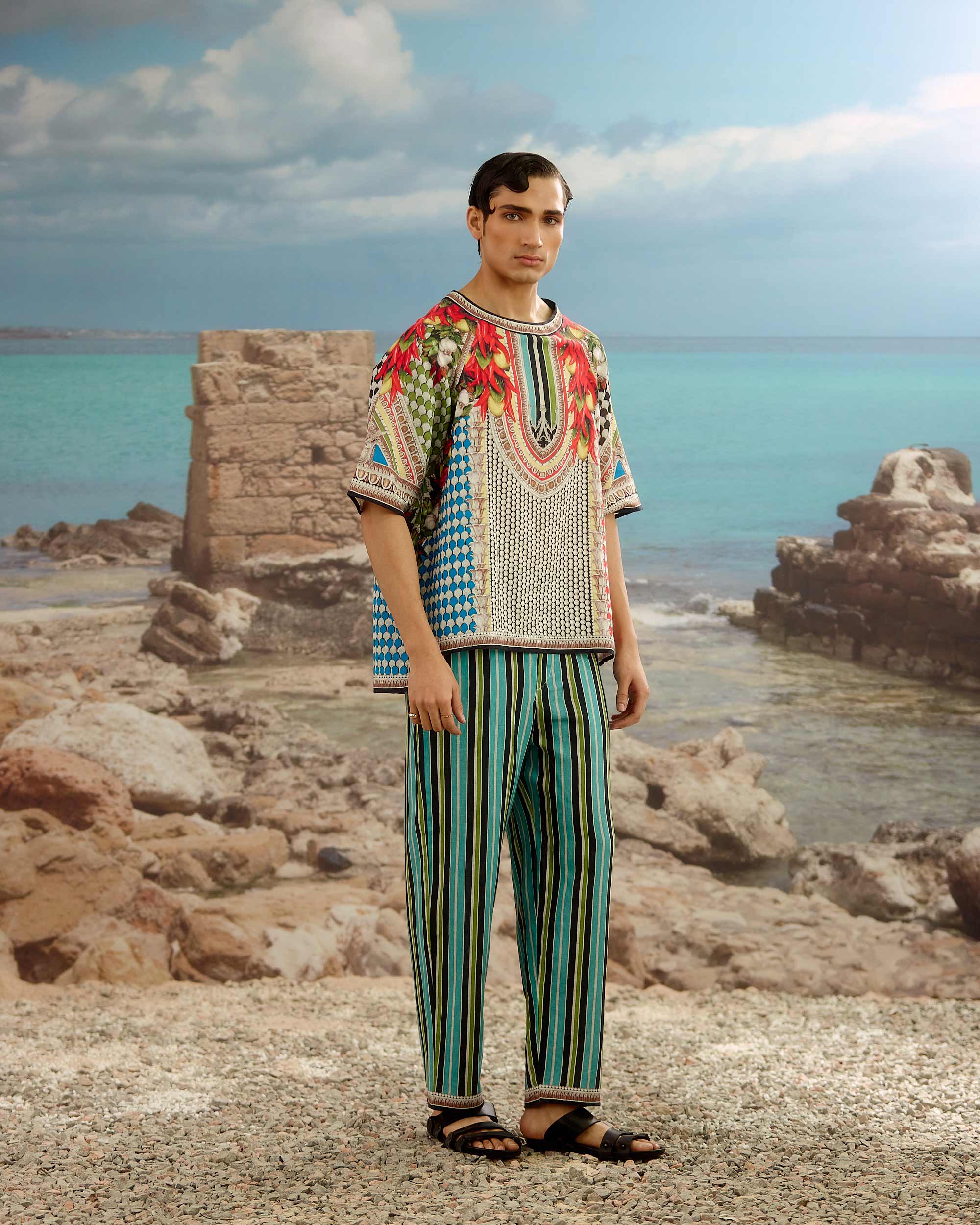 Orvieto : Timothy - Aqua/Red