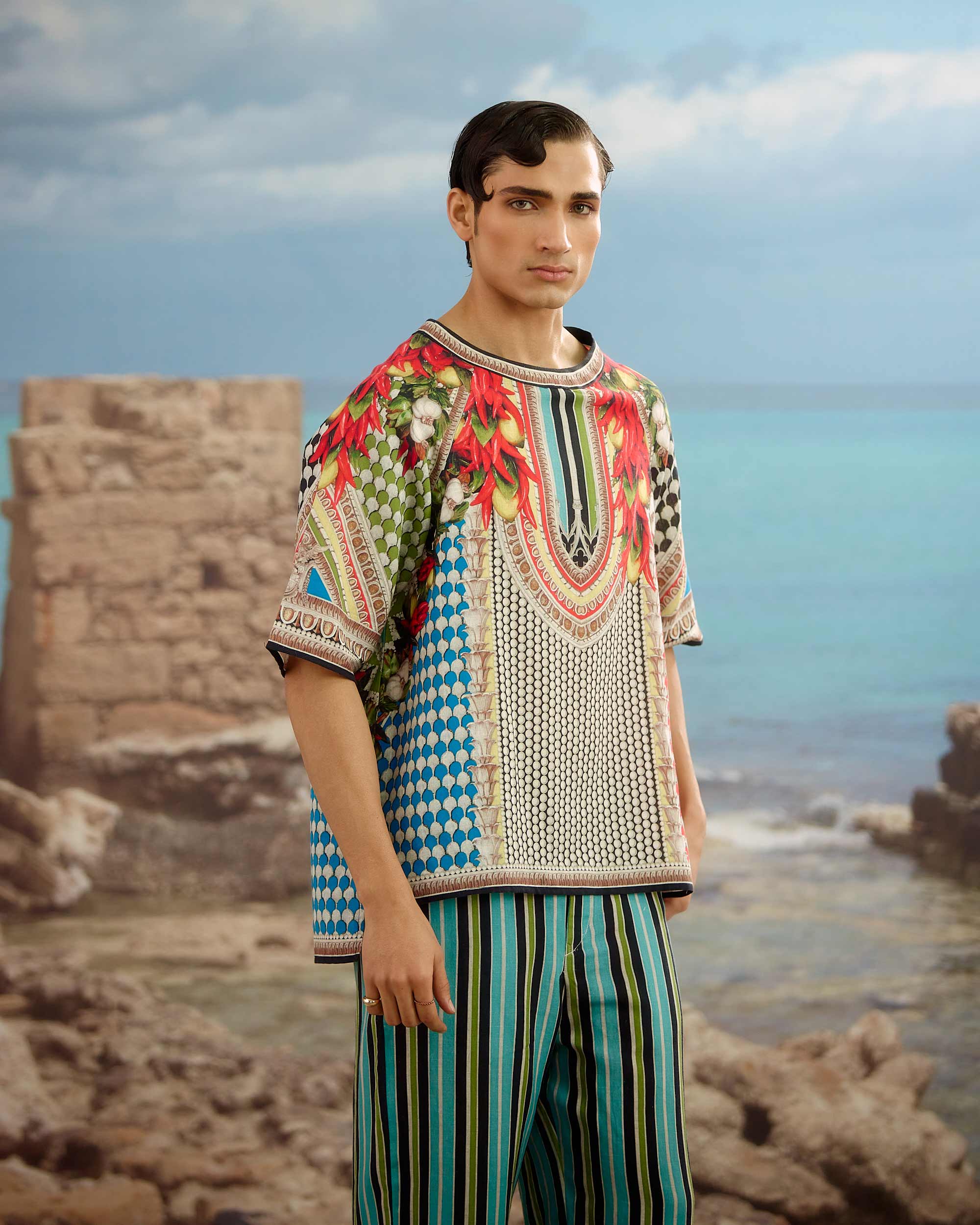Orvieto : Timothy - Aqua/Red