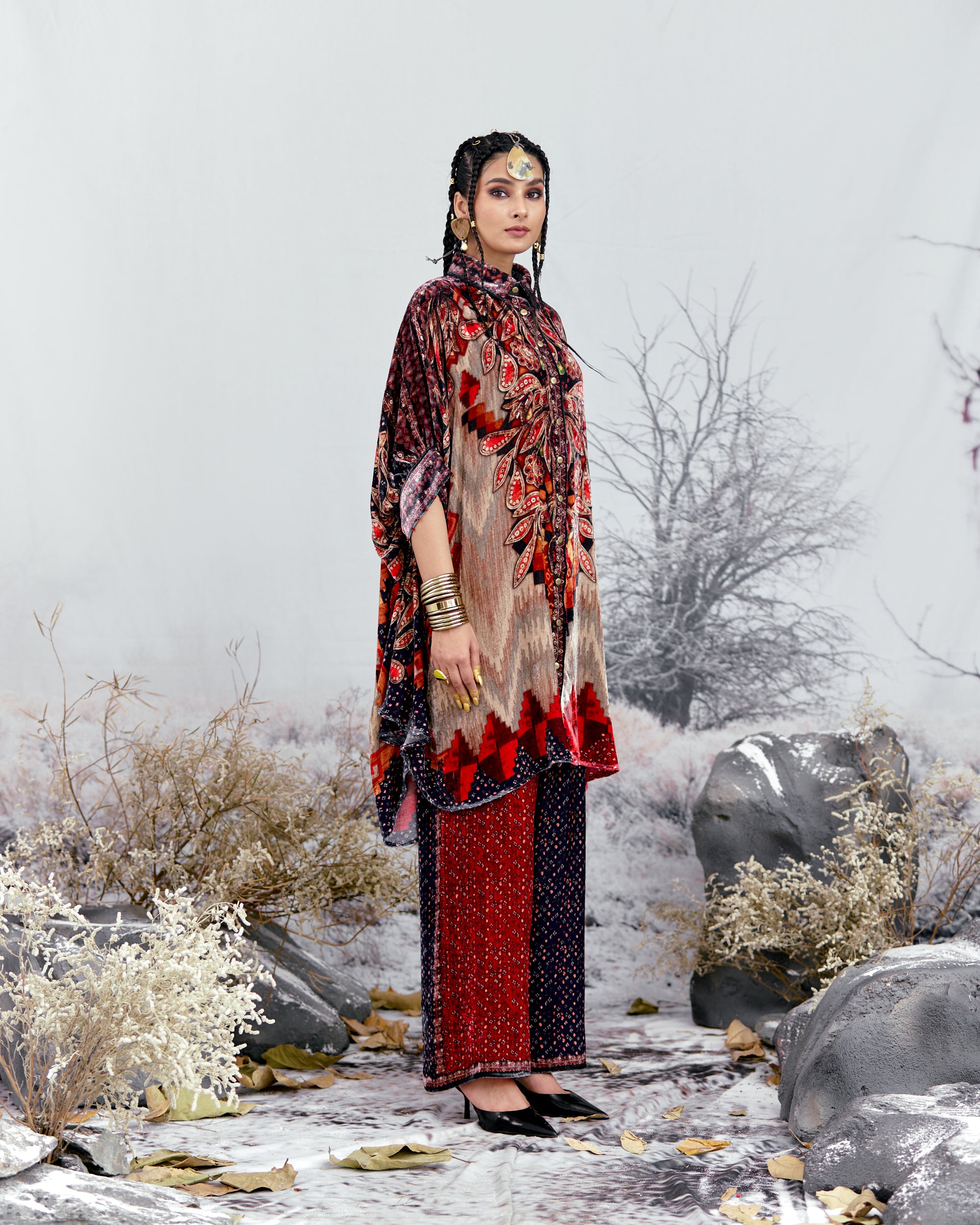 Tijori : Kamara - Indigo/Red