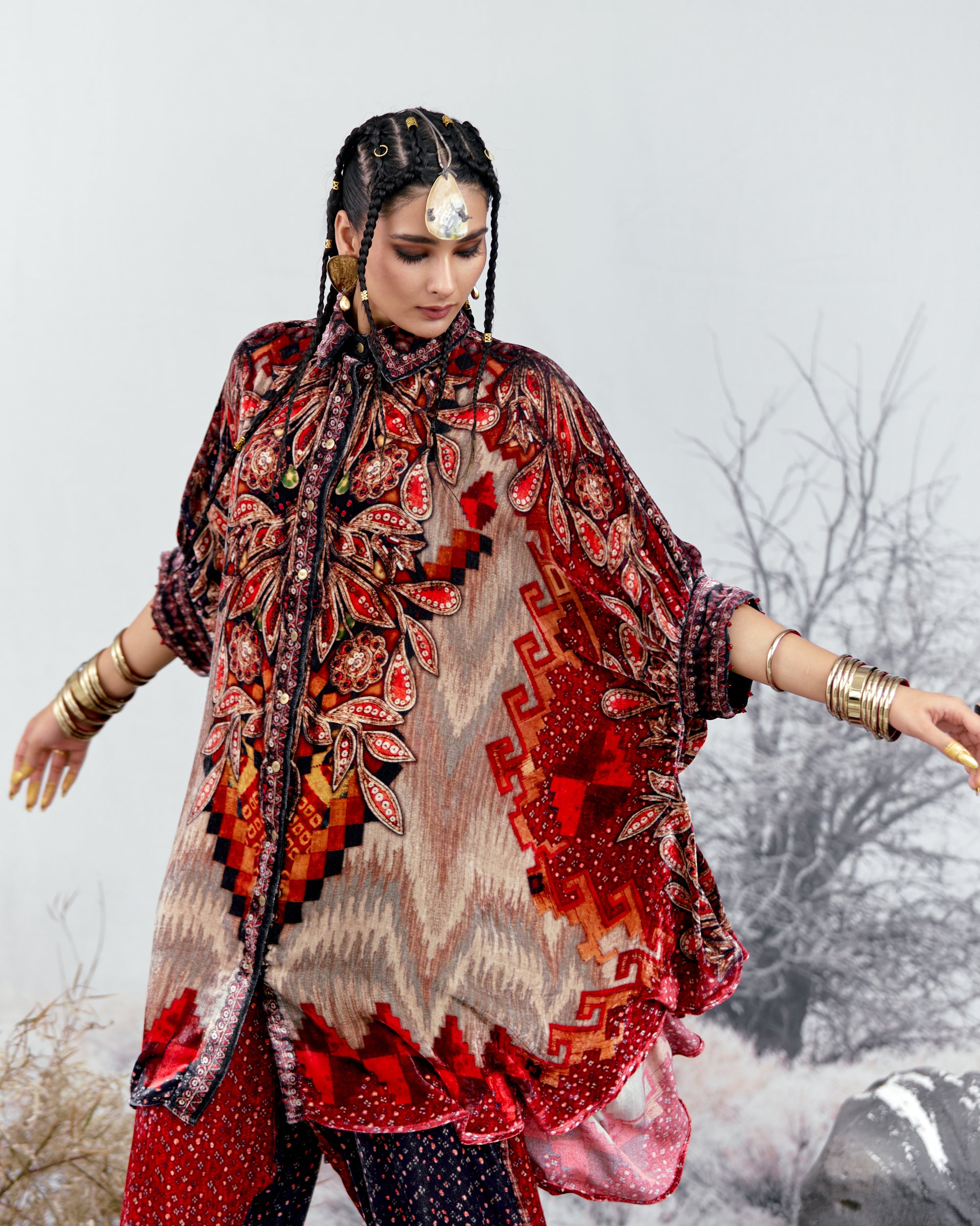 Tijori : Kamara - Indigo/Red