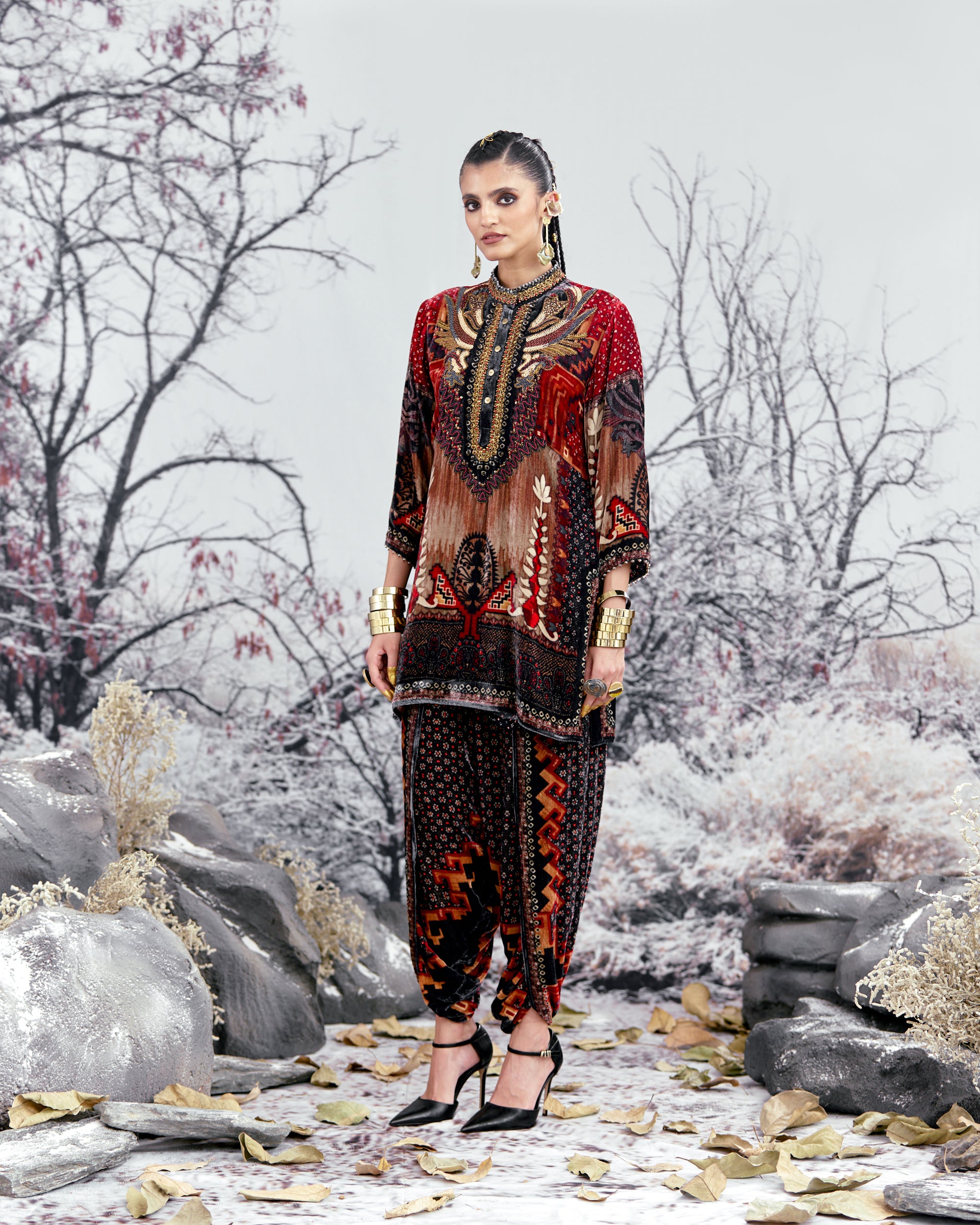 Tijori : Reza - Taupe/Red