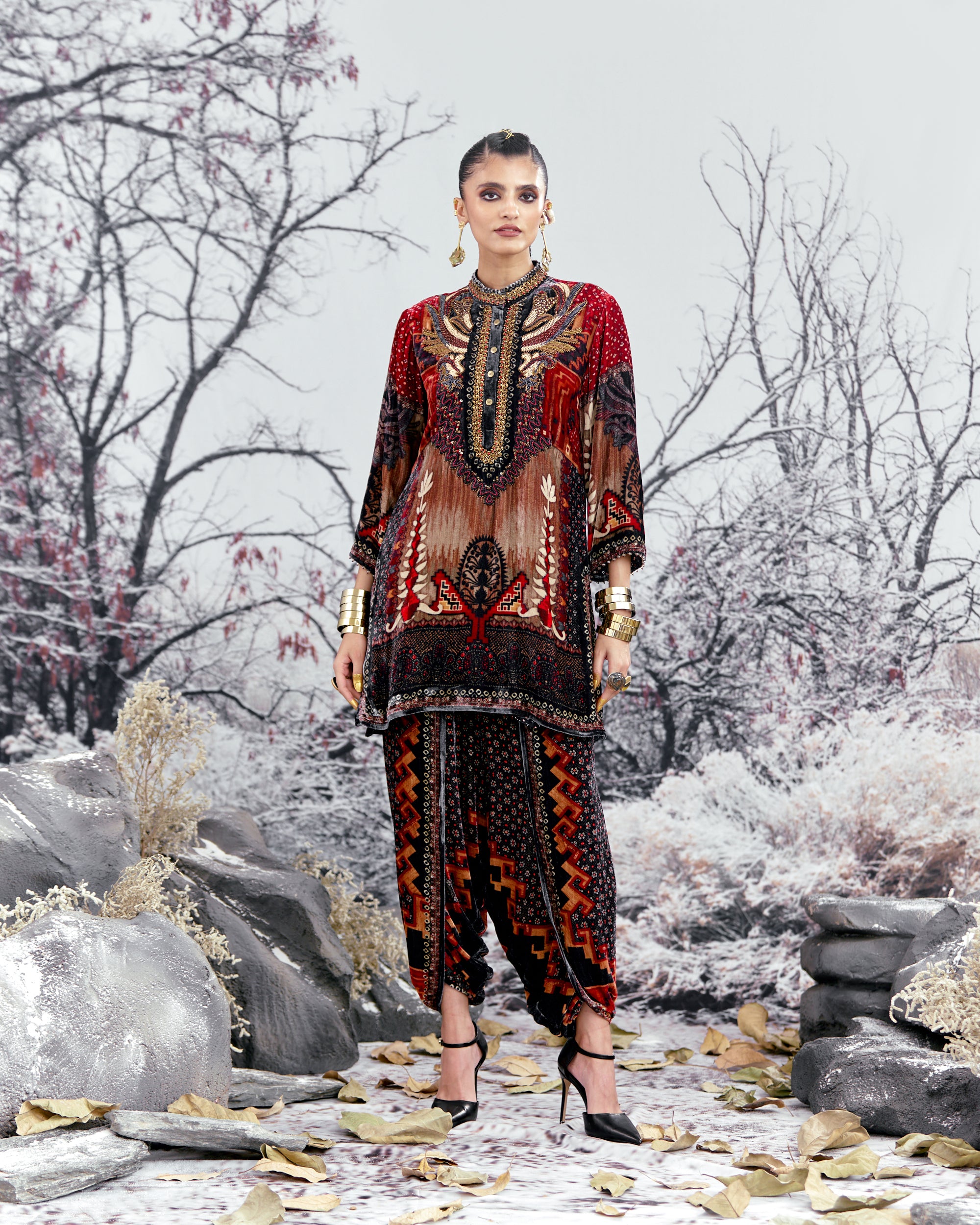 Tijori : Reza - Taupe/Red