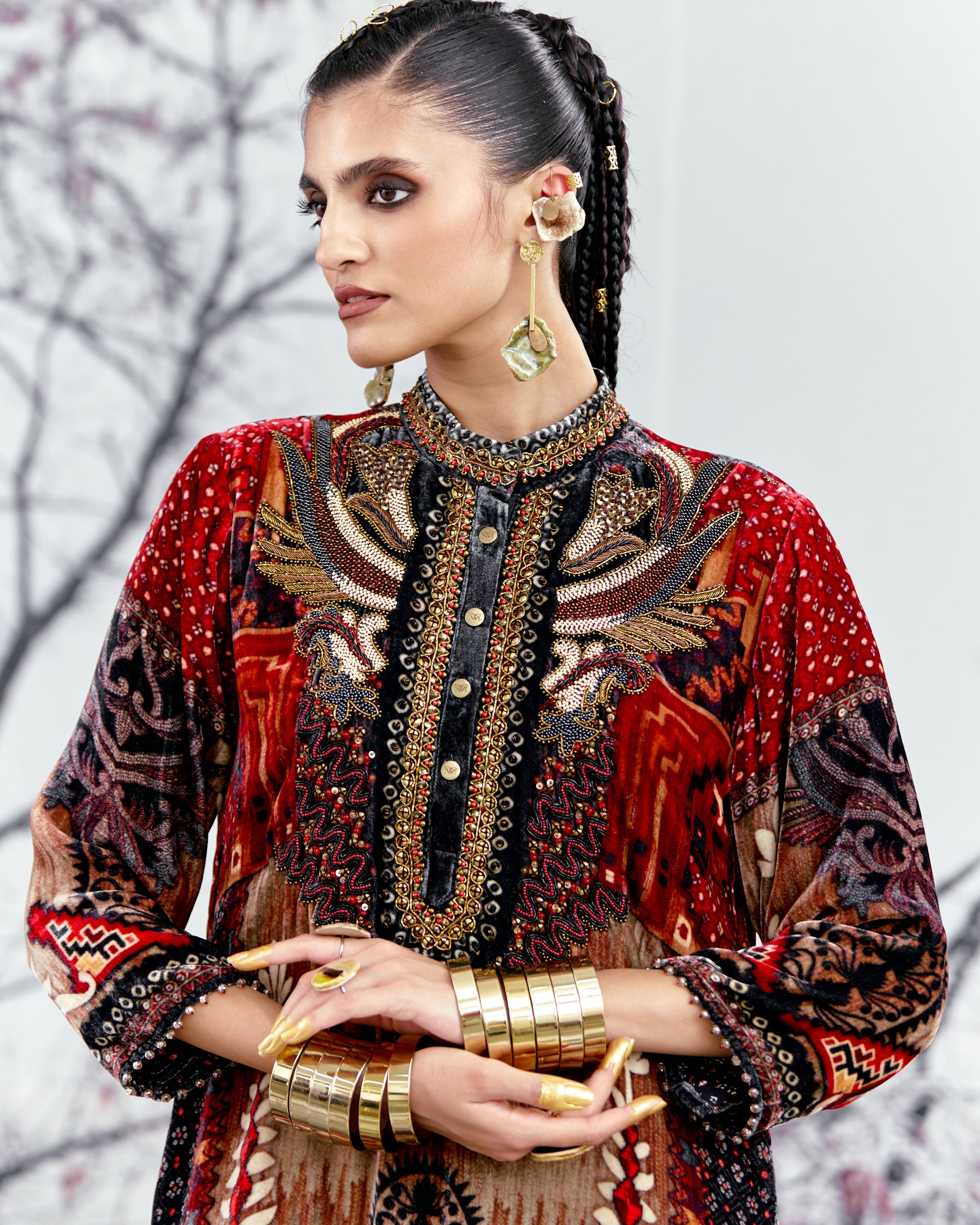 Tijori : Reza - Taupe/Red