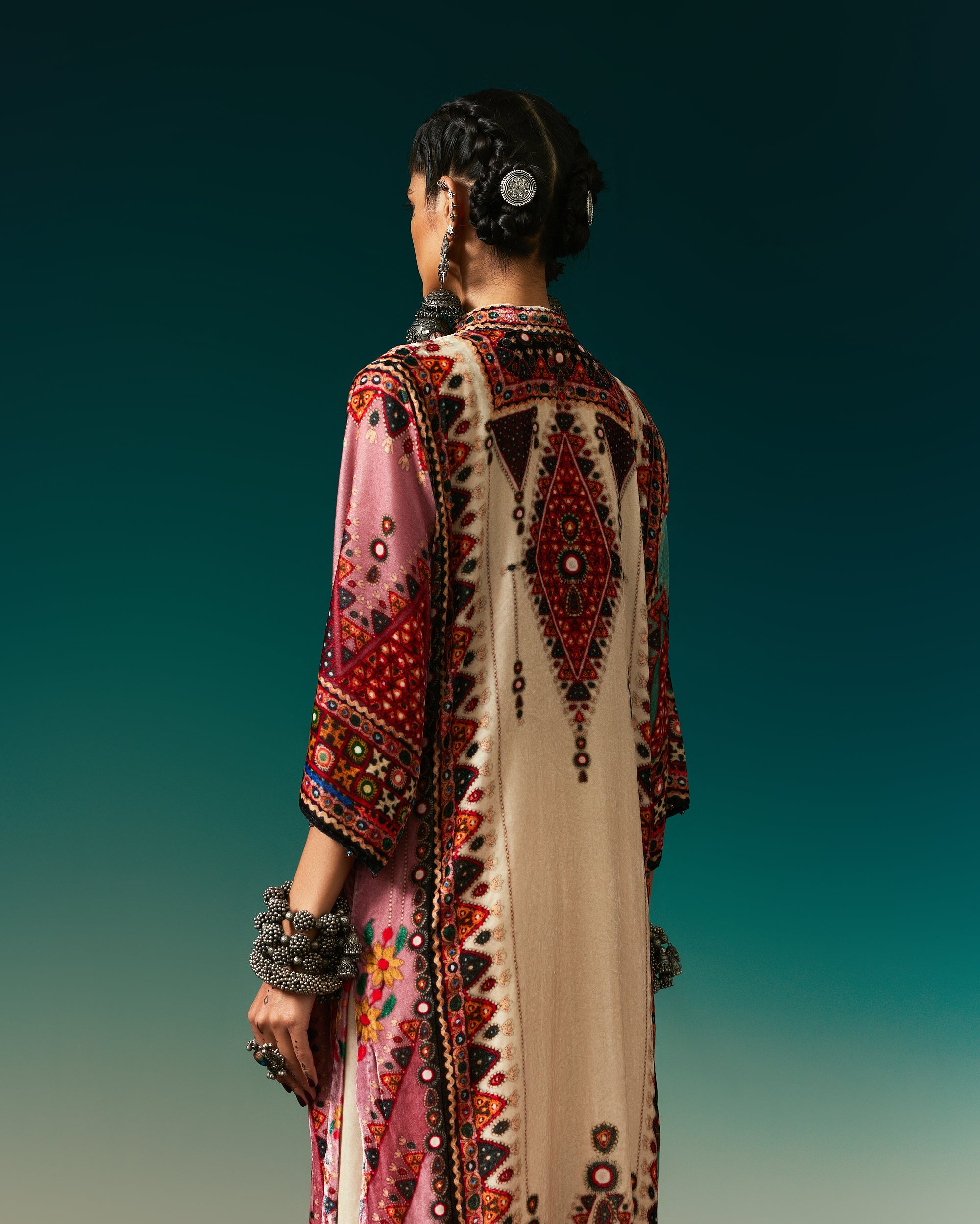 Kutch : Ghazala - Eggshell/Rose/Aqua