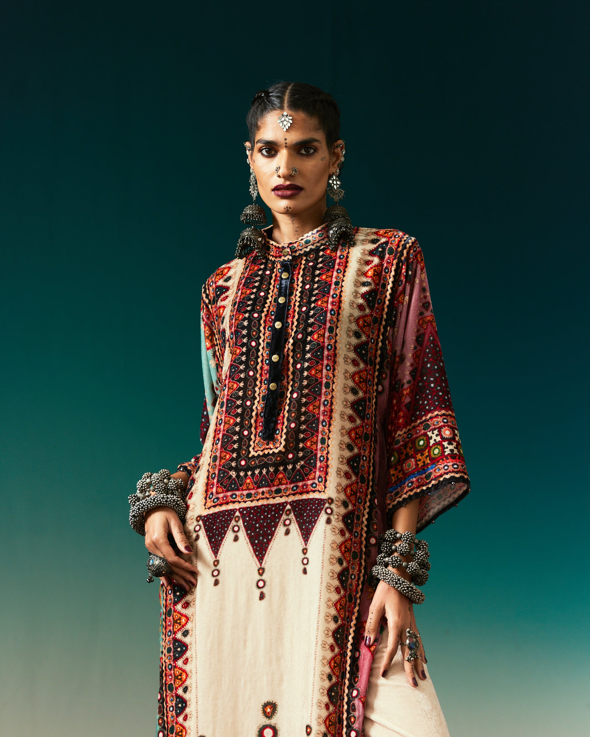 Kutch : Ghazala - Eggshell/Rose/Aqua