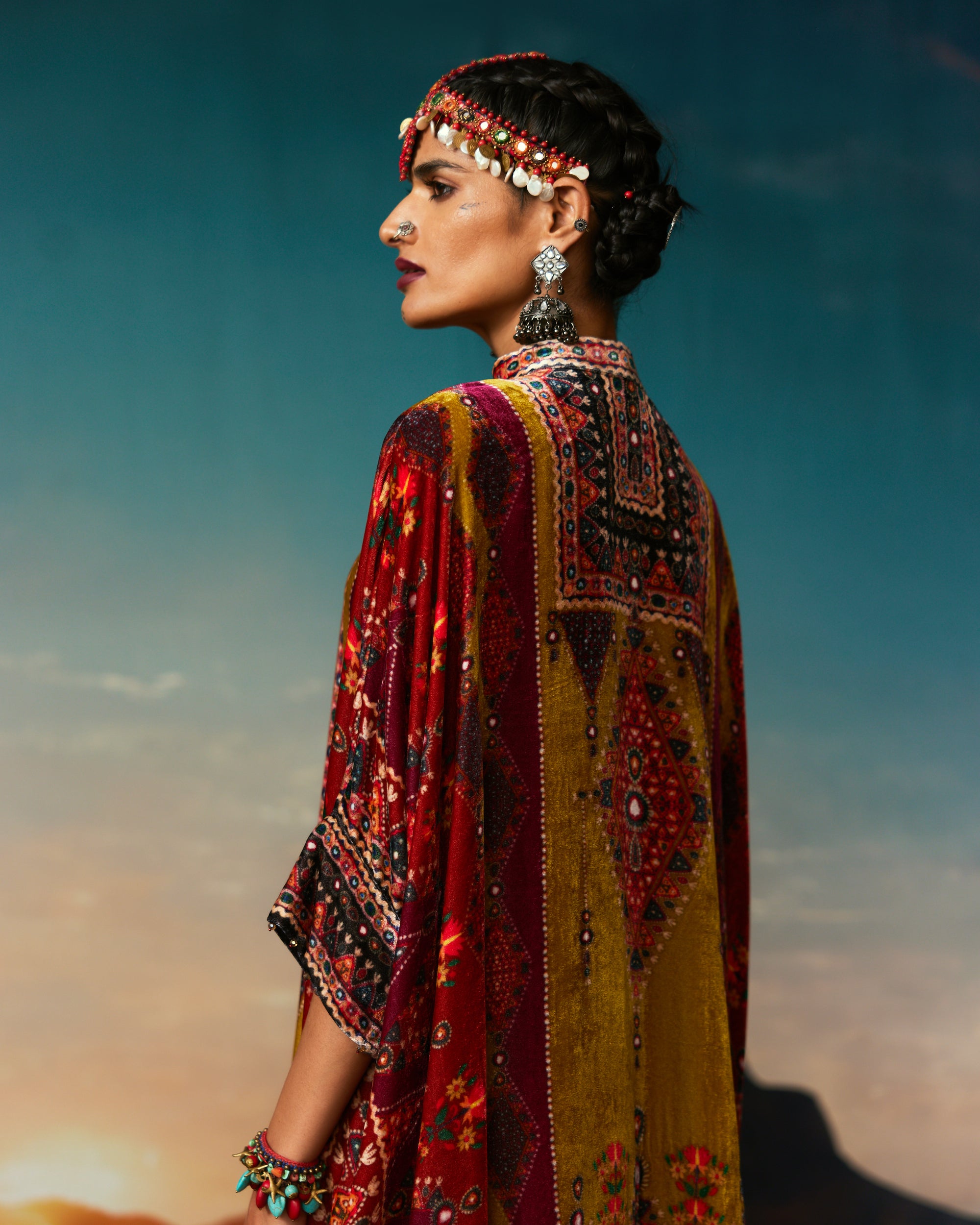 Kutch : Chanel 36" - Rust/Anise/Raspberry
