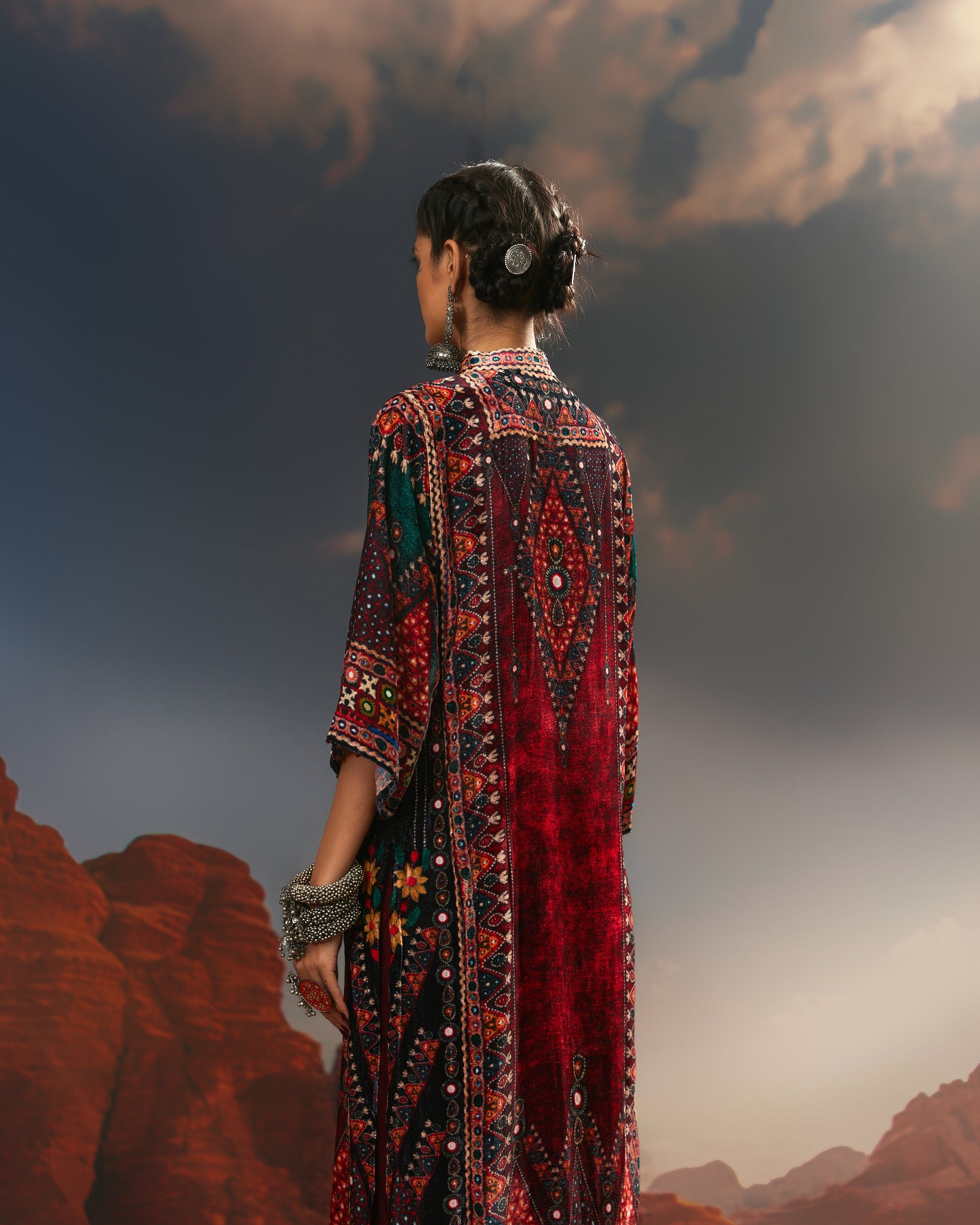 Kutch : Ghazala - Red/Teal/Black