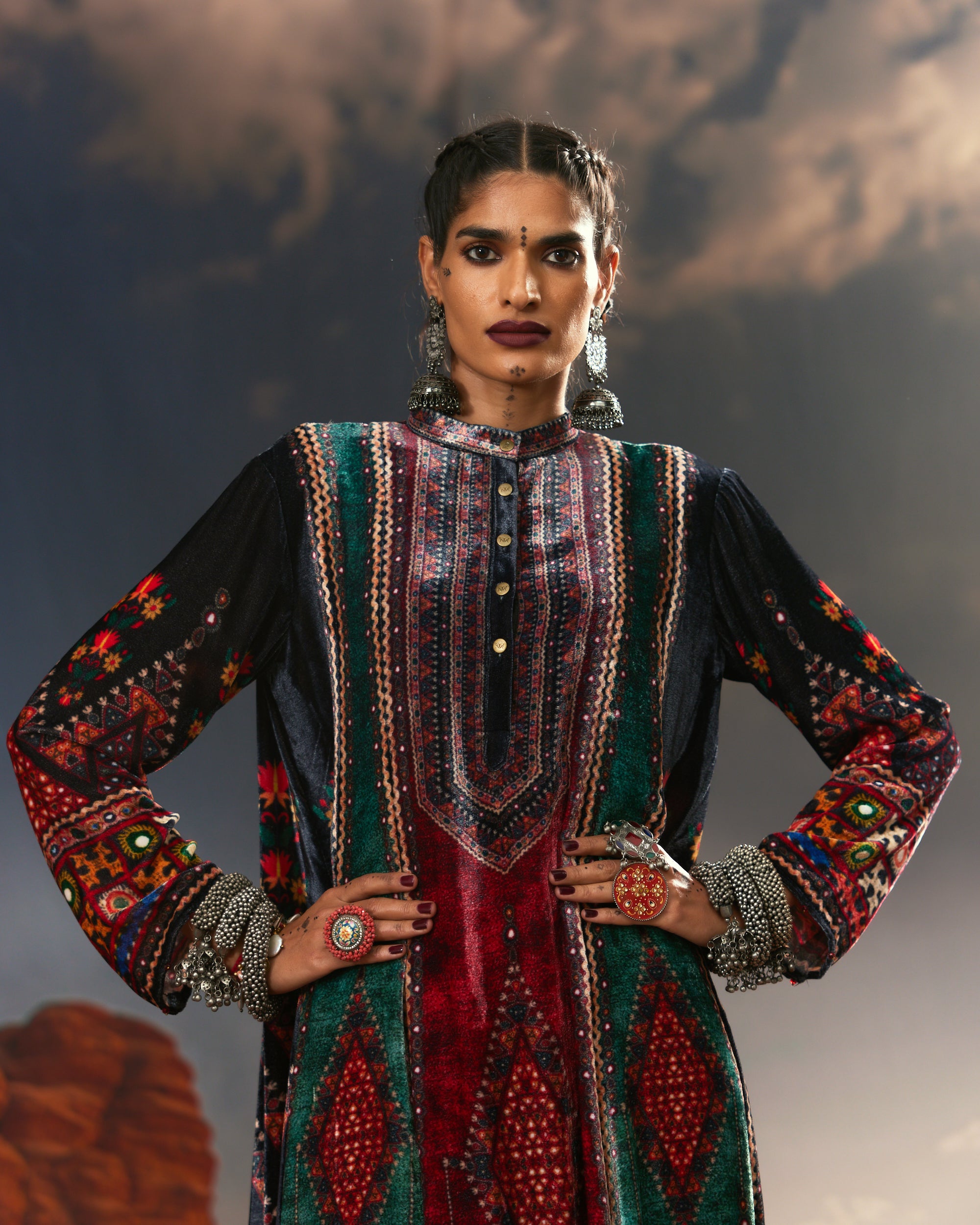 Kutch : Ada - Red/Teal/Black
