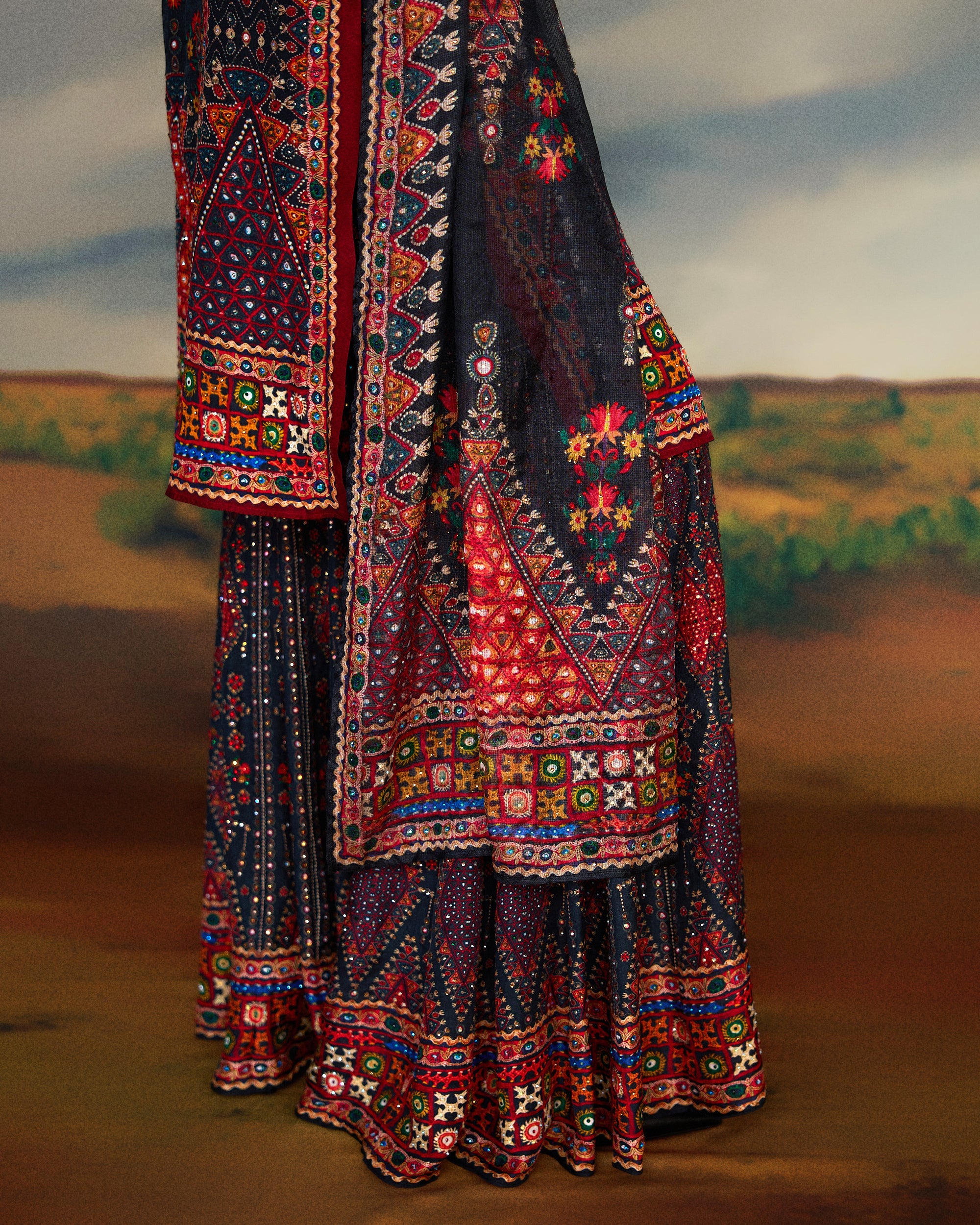 Kutch : Radha/Sharara - Charcoal