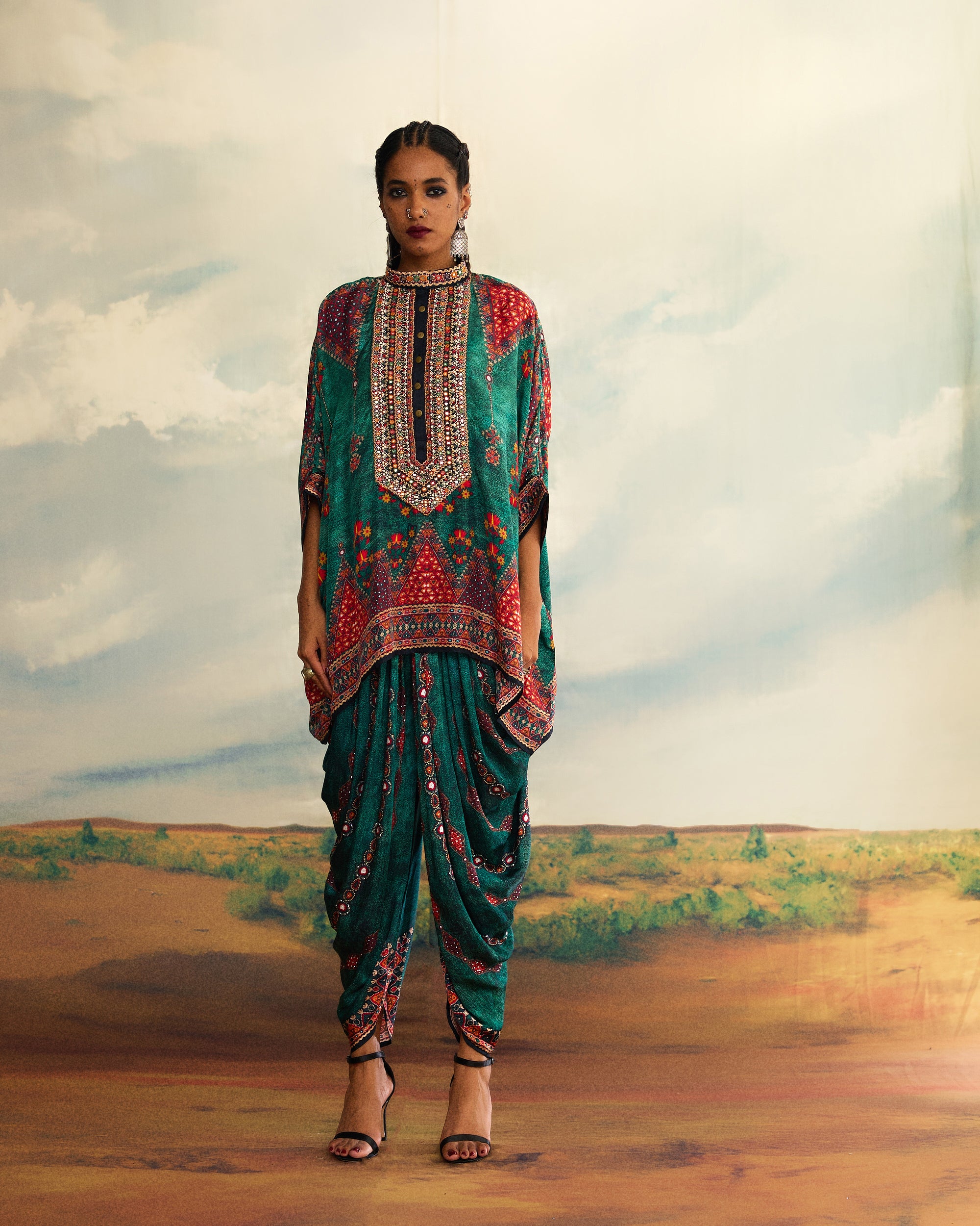 Kutch : Chanel/Afghan (emb) - Teal