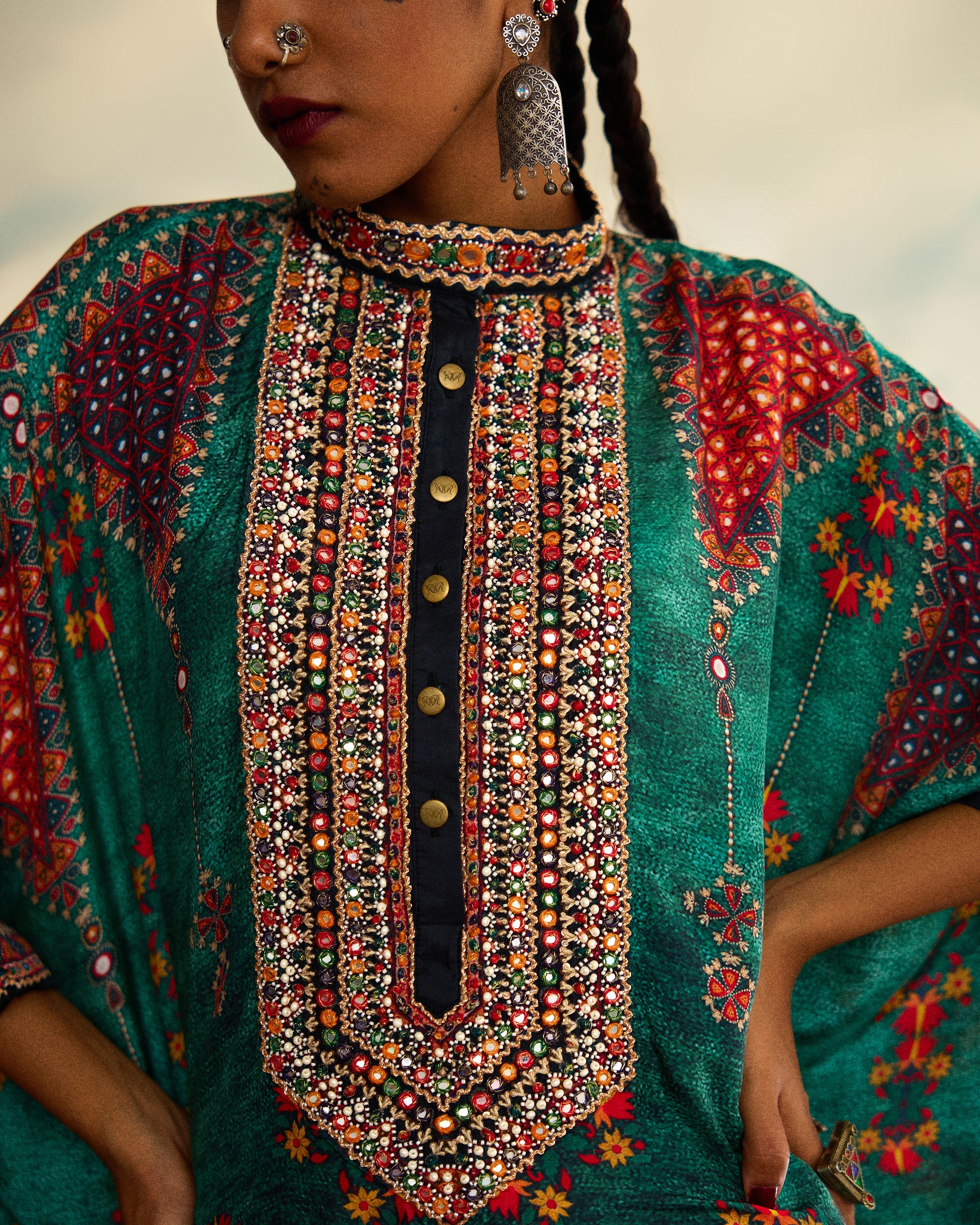Kutch : Chanel/Afghan (emb) - Teal