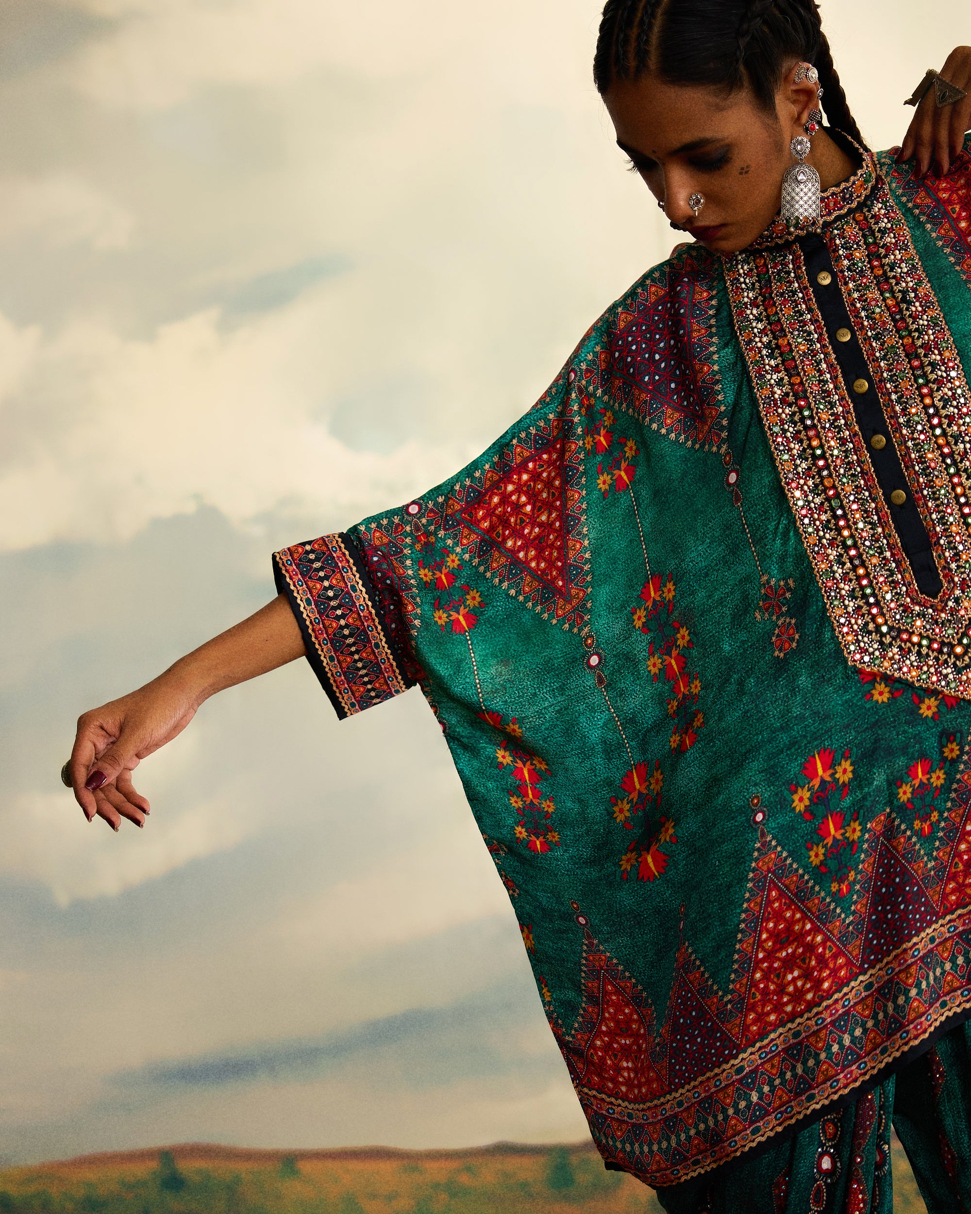 Kutch : Chanel/Afghan (emb) - Teal