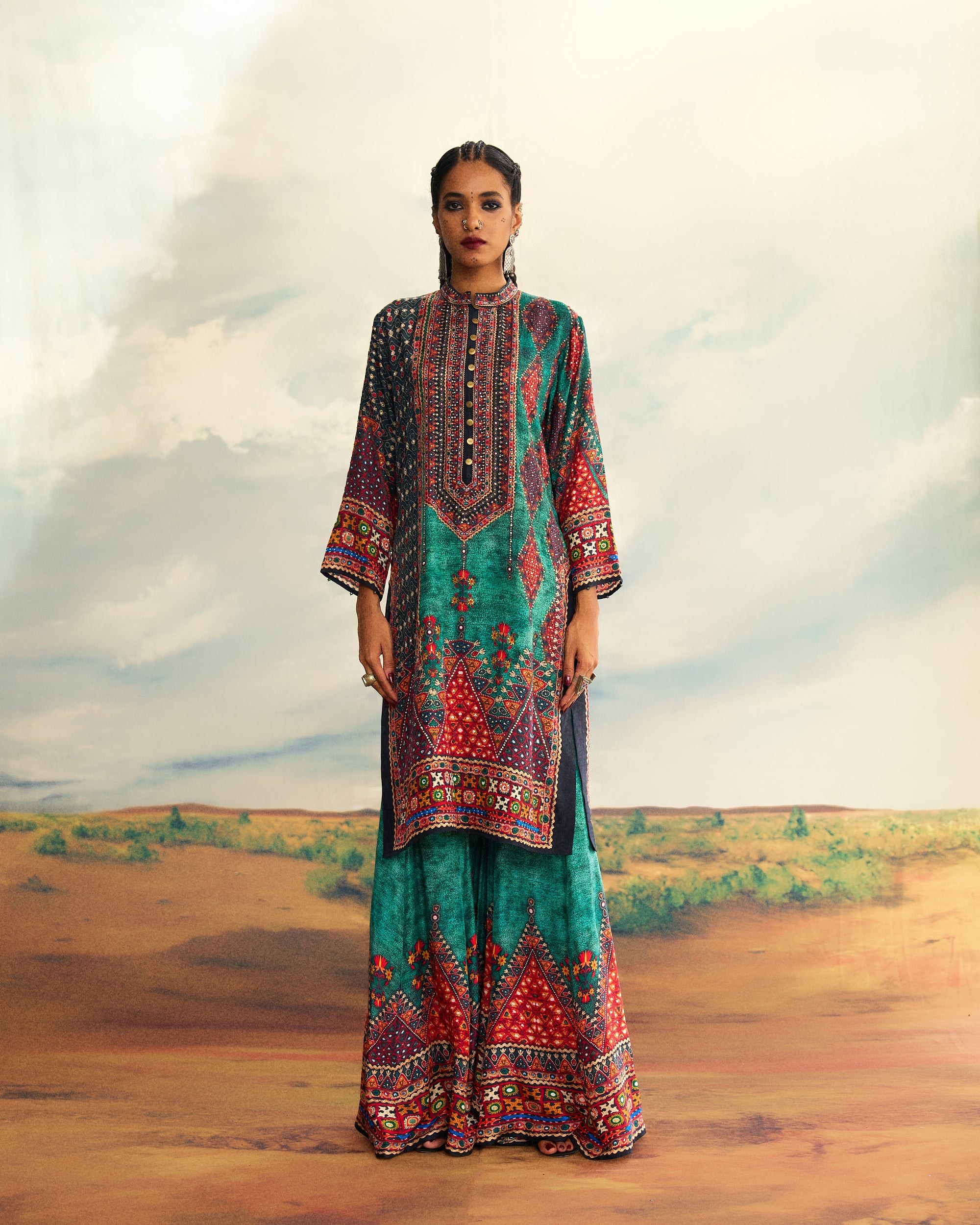 Kutch : Radha/Gharara - Teal