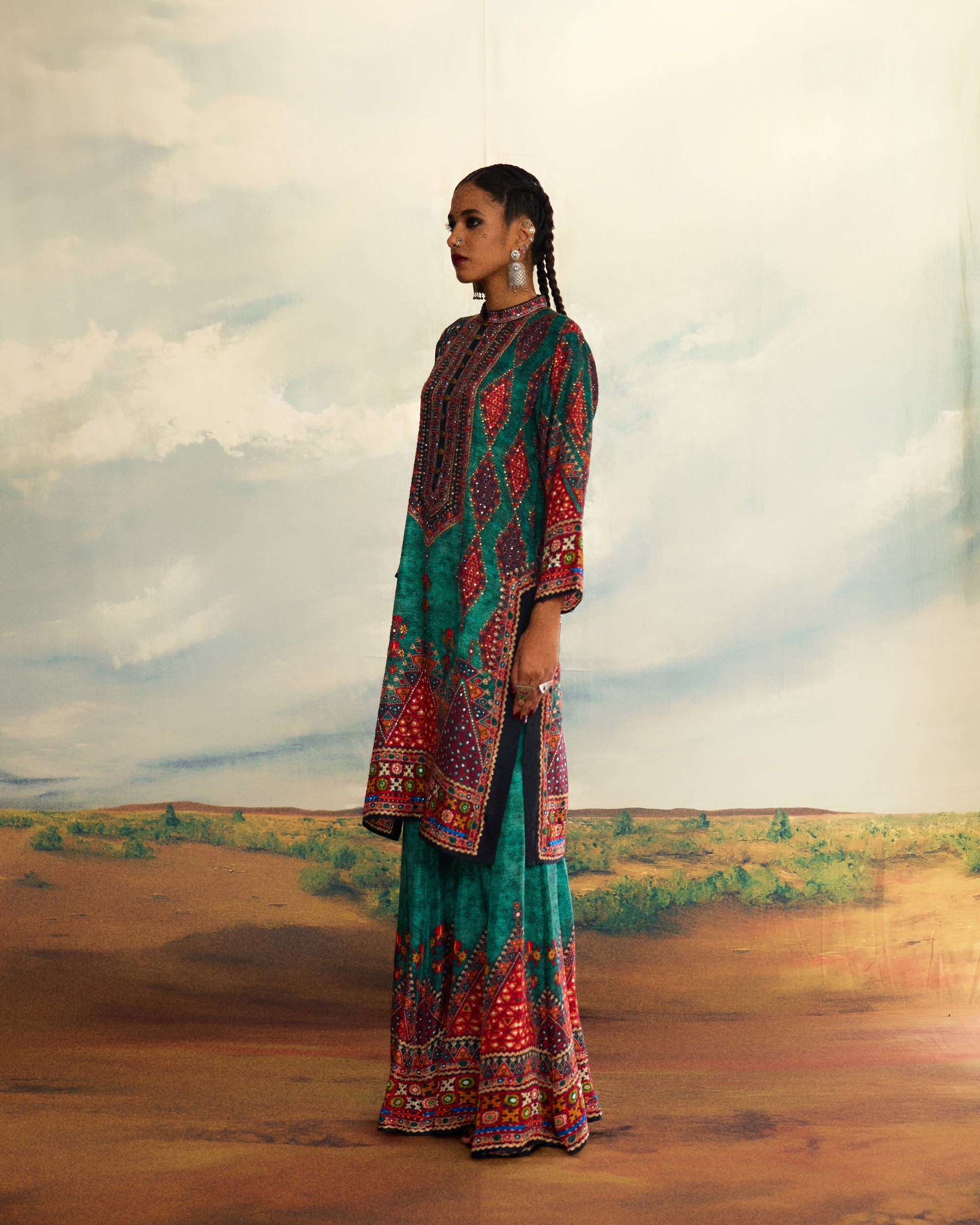 Kutch : Radha/Gharara - Teal