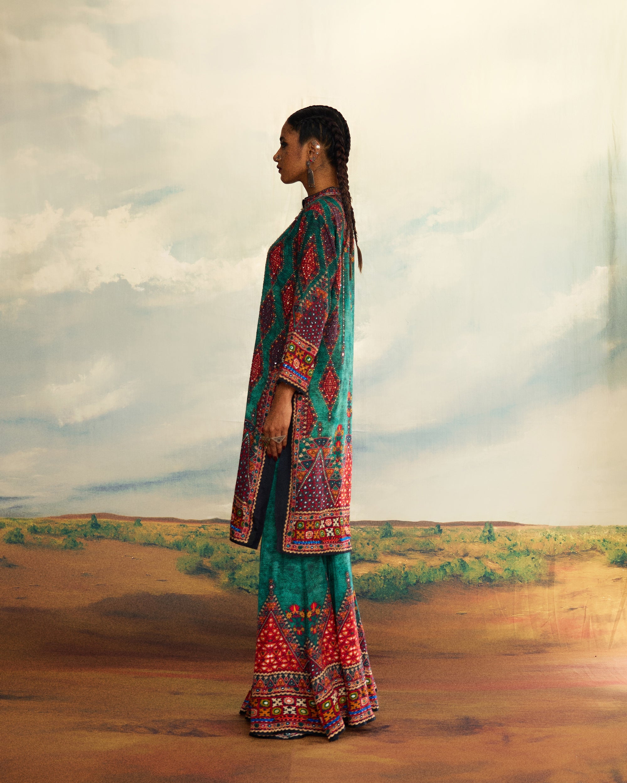 Kutch : Radha/Gharara - Teal