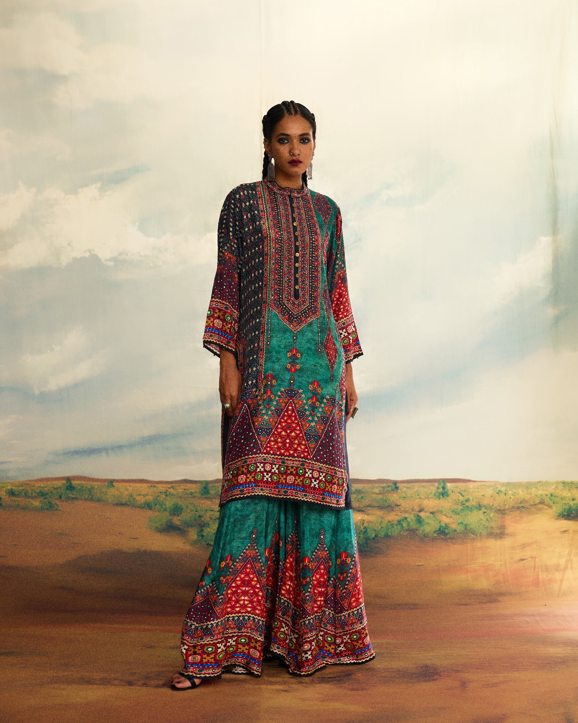 Kutch : Radha/Gharara - Teal