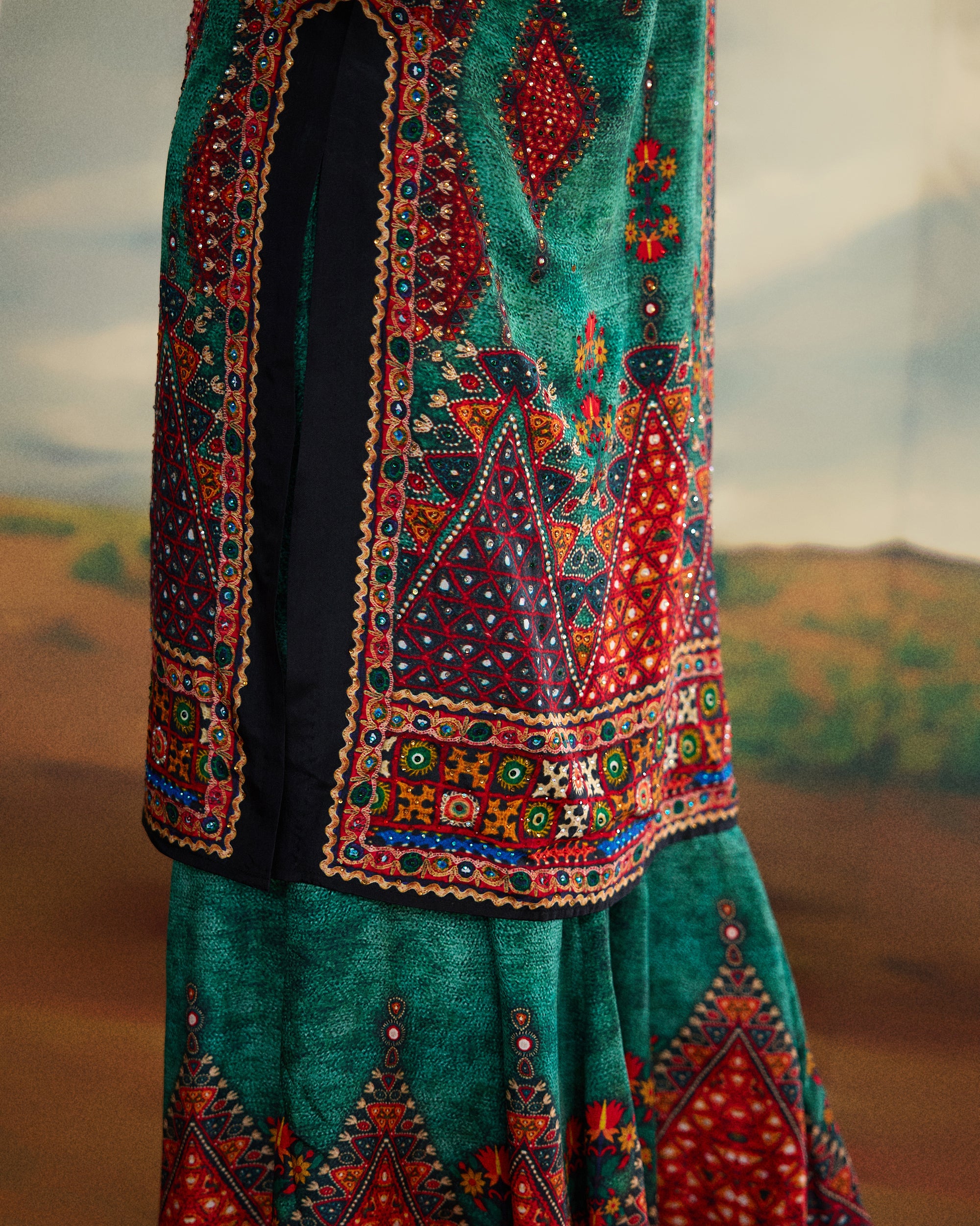 Kutch : Radha/Gharara - Teal